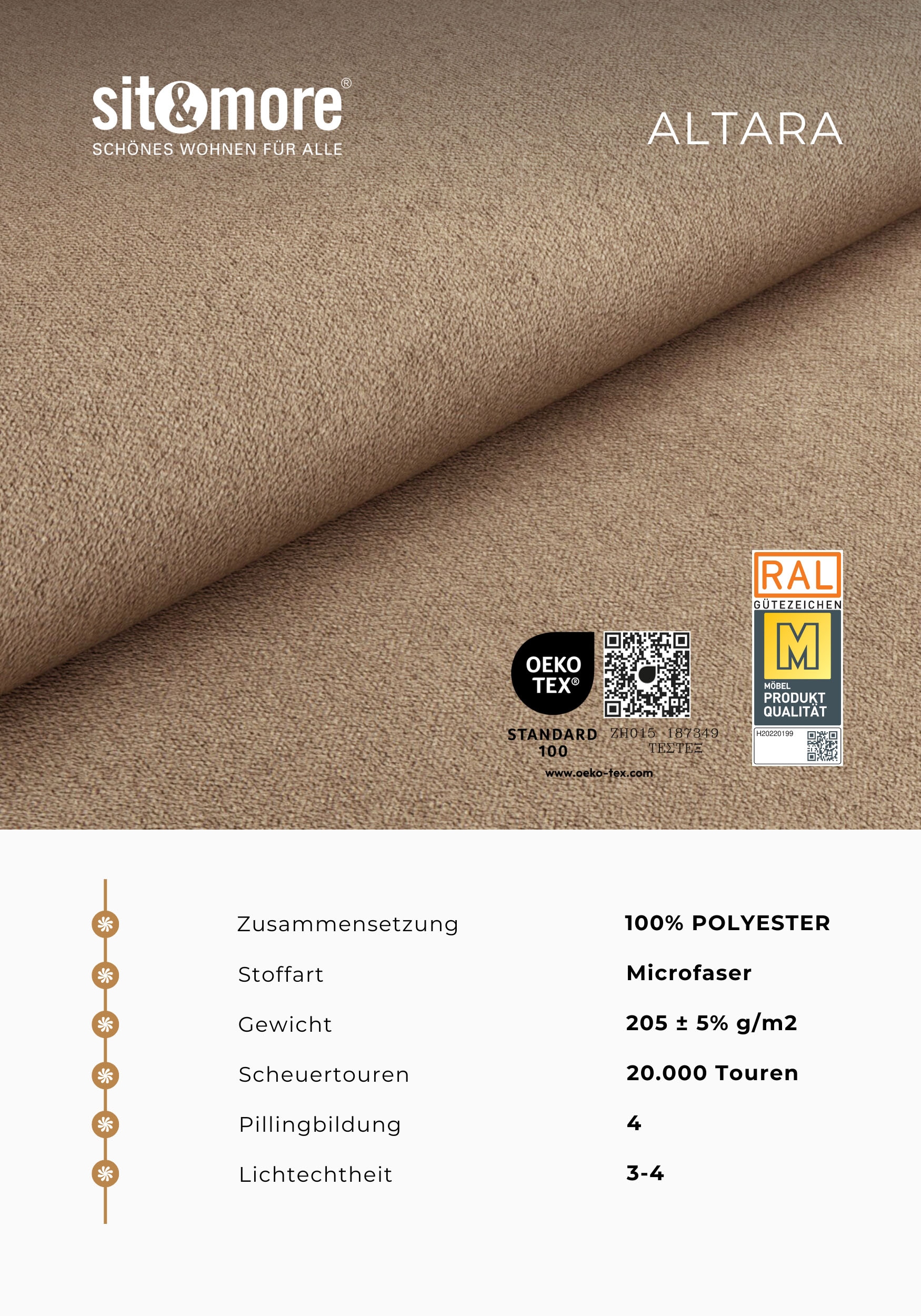 sit&more Polstergarnitur »Savona, Set: 2- & 3er-Sofa, B: 148 bzw. 198 cm, Federkern-Polsterung« komfortable Sitzhöhe 46 cm, frei im Raum stellbar, stilvolles Design