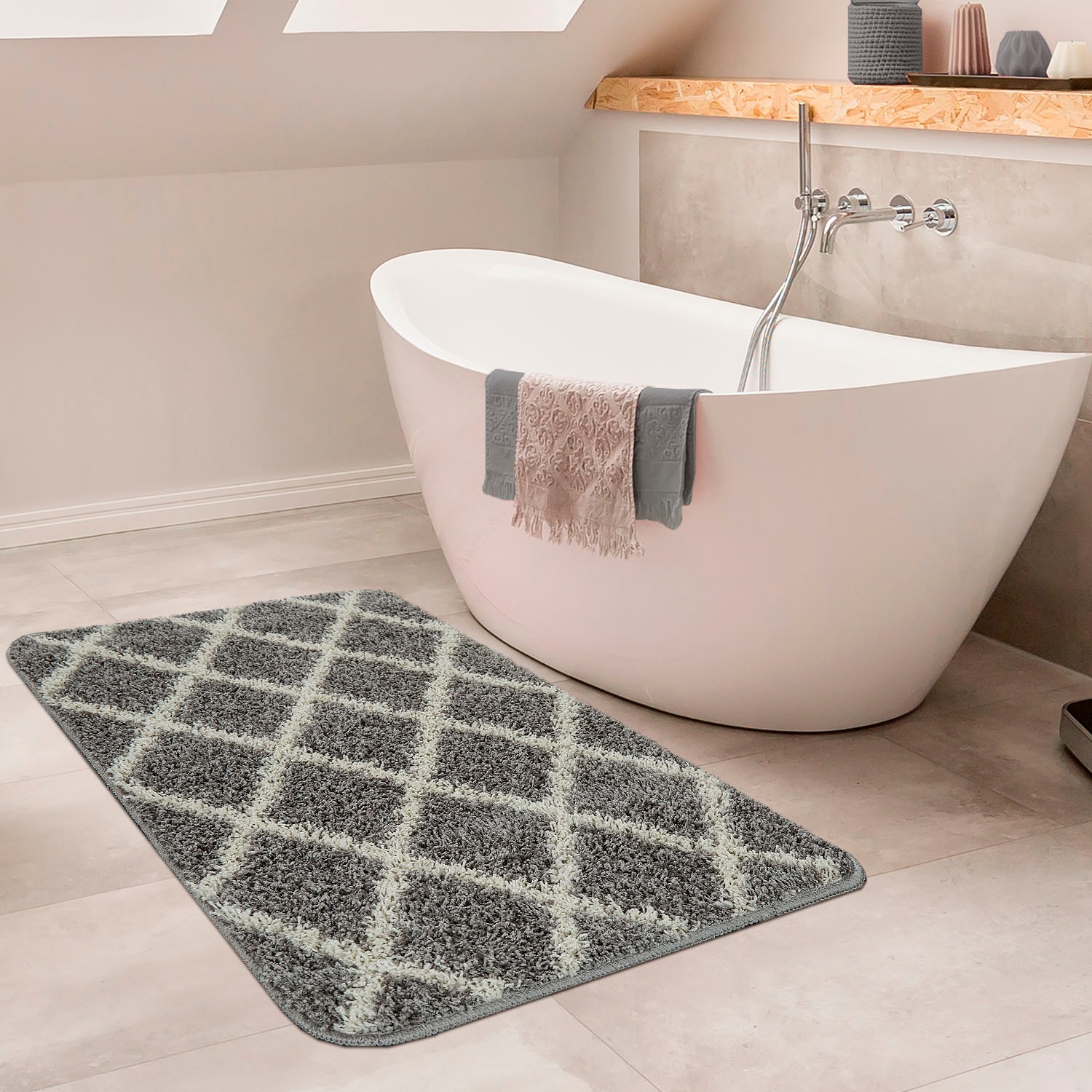Paco Home Badematte »Side 506«, Höhe 24 mm, rutschhemmend beschichtet,... kaufen