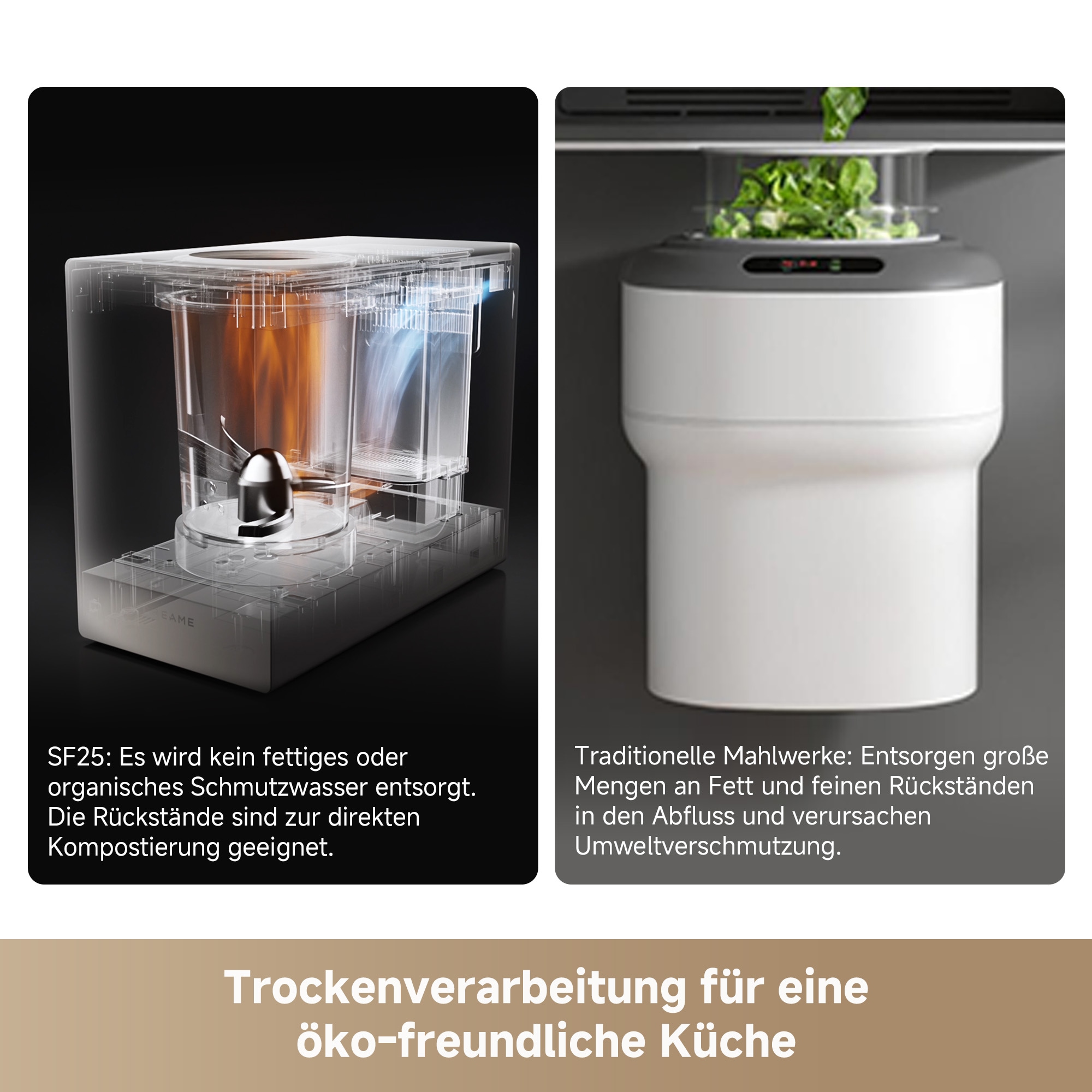 Dreame Komposter »SF25 Food Disposer« Dreiklingensystem, Aktivkohlefilter, Automatische Reinigung