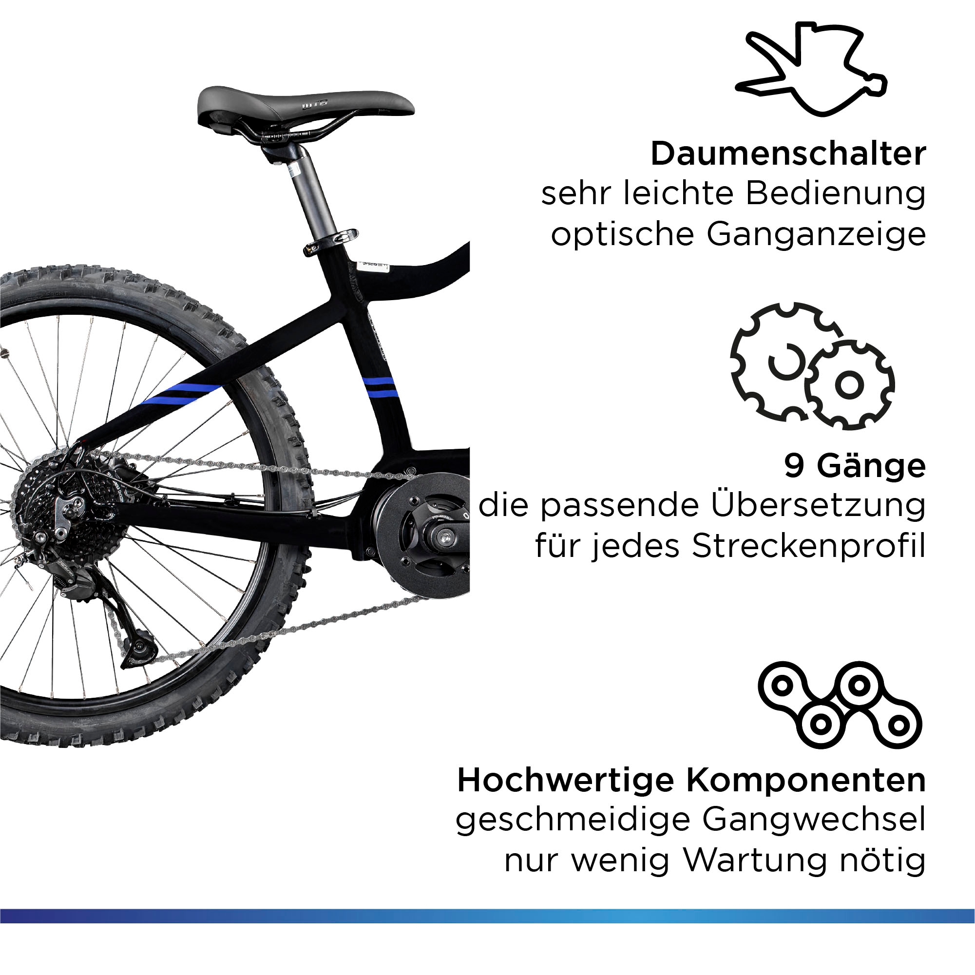 Zündapp E-Bike »Z240«, 9 Gang, Shimano, Alivio RD-M3100 SGS, Mittelmotor 250 W, E Bike Mountainbike 24 Zoll Elektro Bike 130-145 cm Jugendliche ab 8