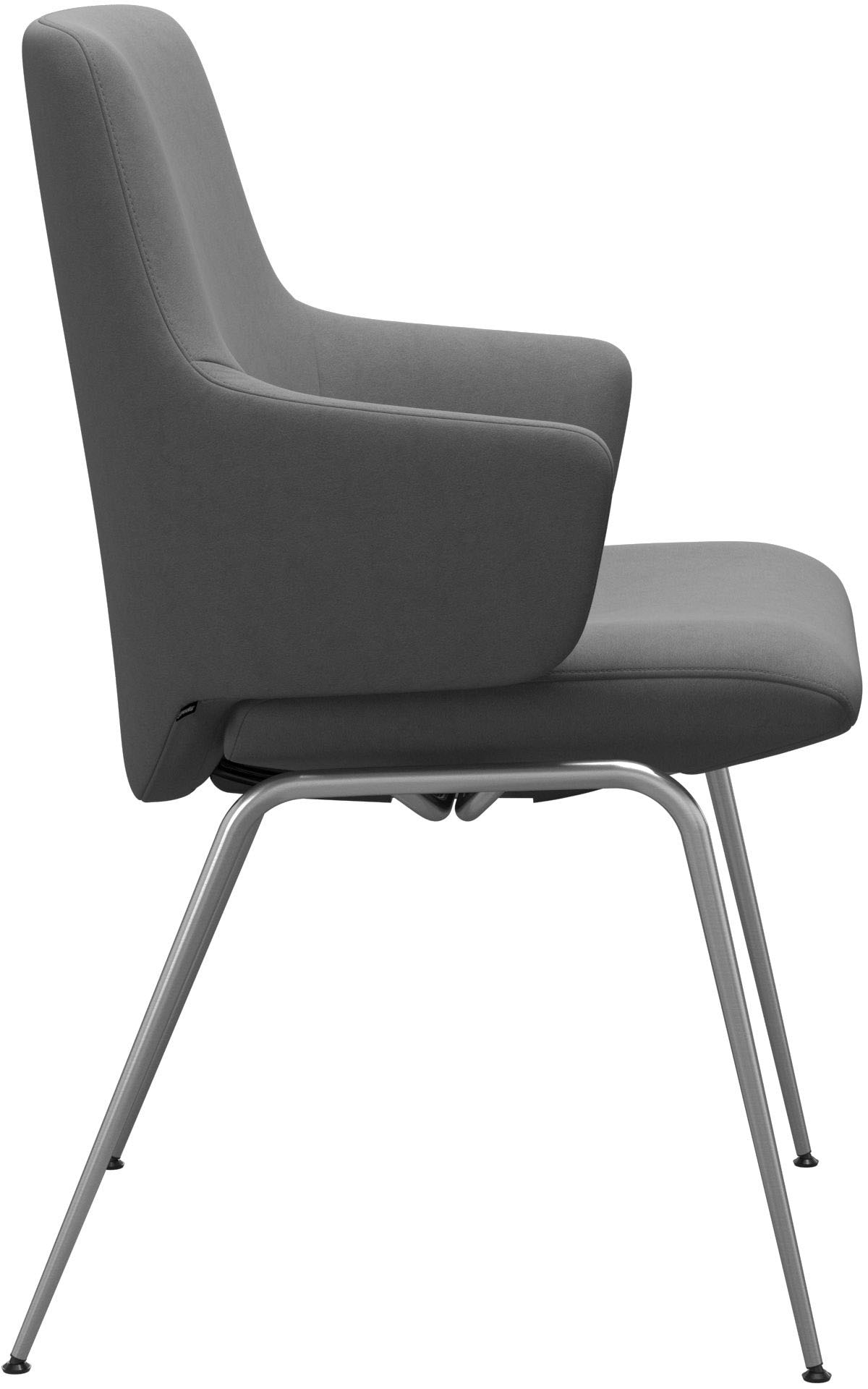 Stressless® Polsterstuhl »Laurel«, Microfaser DINAMICA, Low Back mit Armlehne, Größe L, mit Beinen aus Stahl in Chrom glänzend