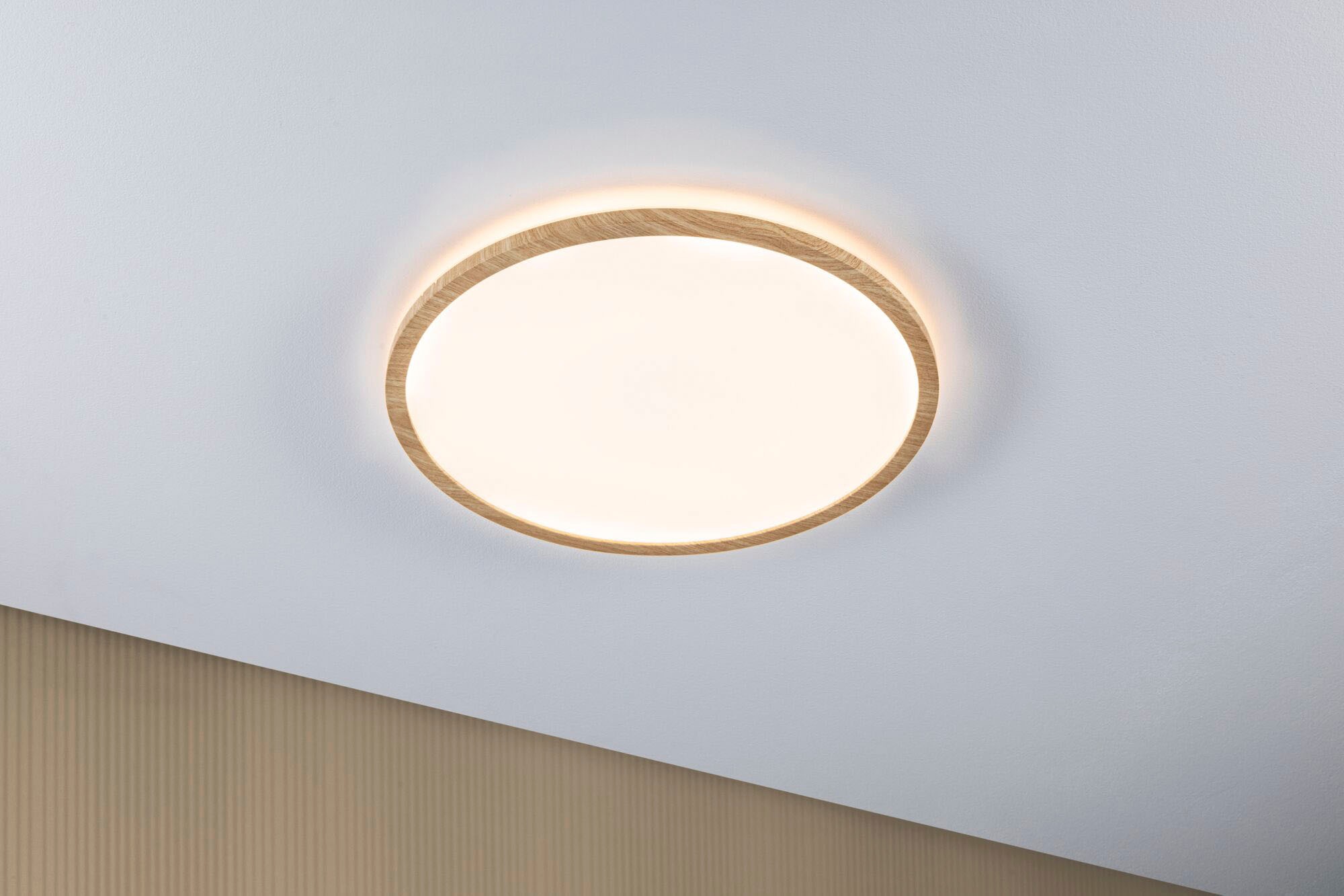Paulmann LED Panel »Atria Shine 22W 3000K 420mm Eiche Kunststoff IP44«, 1 flammig, Hintergrundbeleuchtung