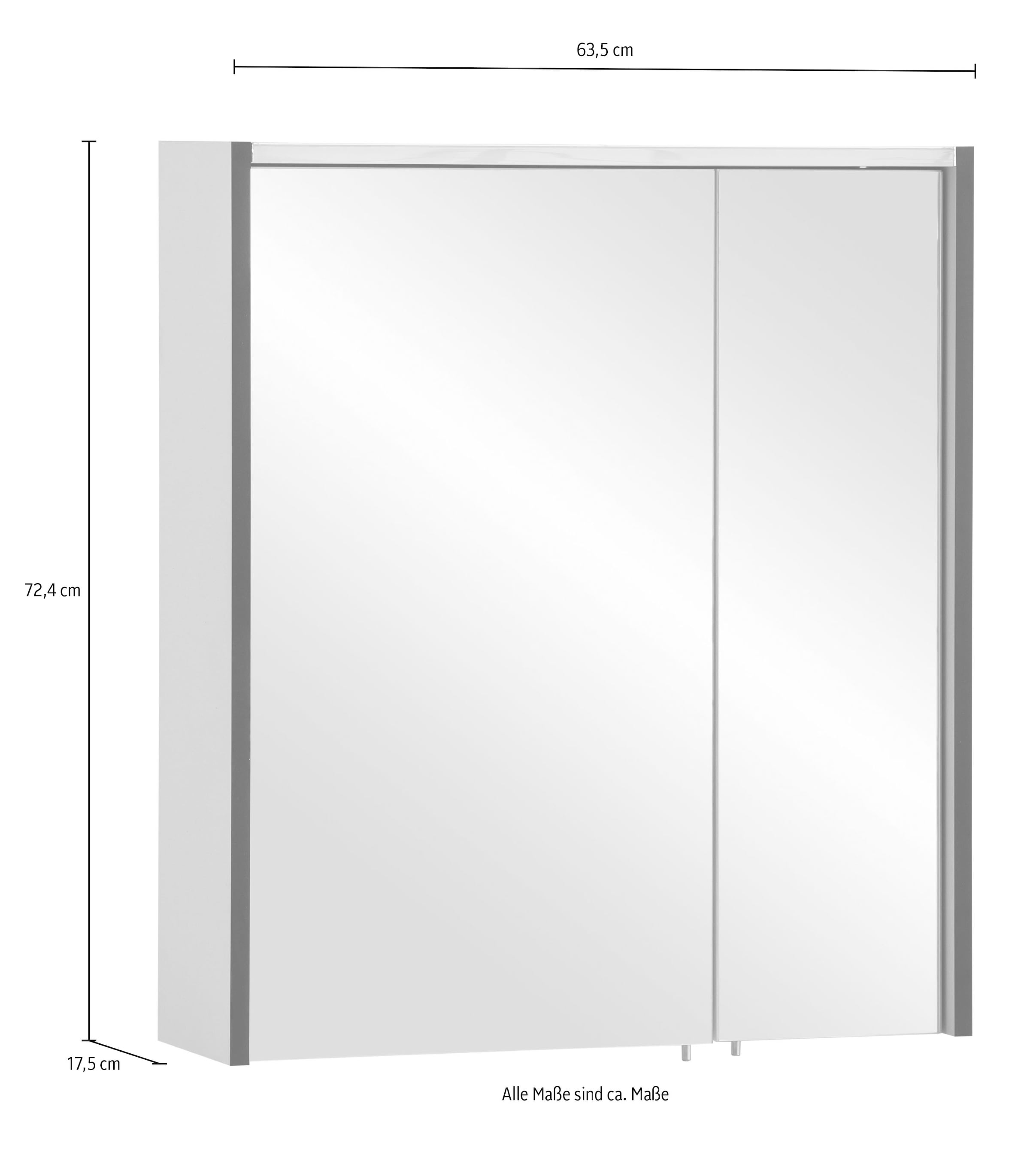 Schildmeyer Spiegelschrank »Edda, Breite 63,5 cm, LED-Beleuchtung«, Made in Germany
