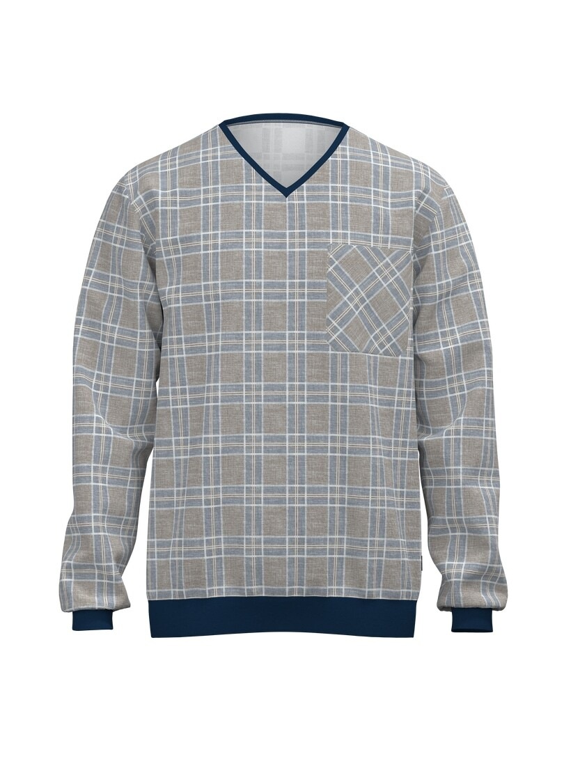 Trigema Schlafanzug »TRIGEMA Pyjama Langarmshirt mit Karo-Muster« 1