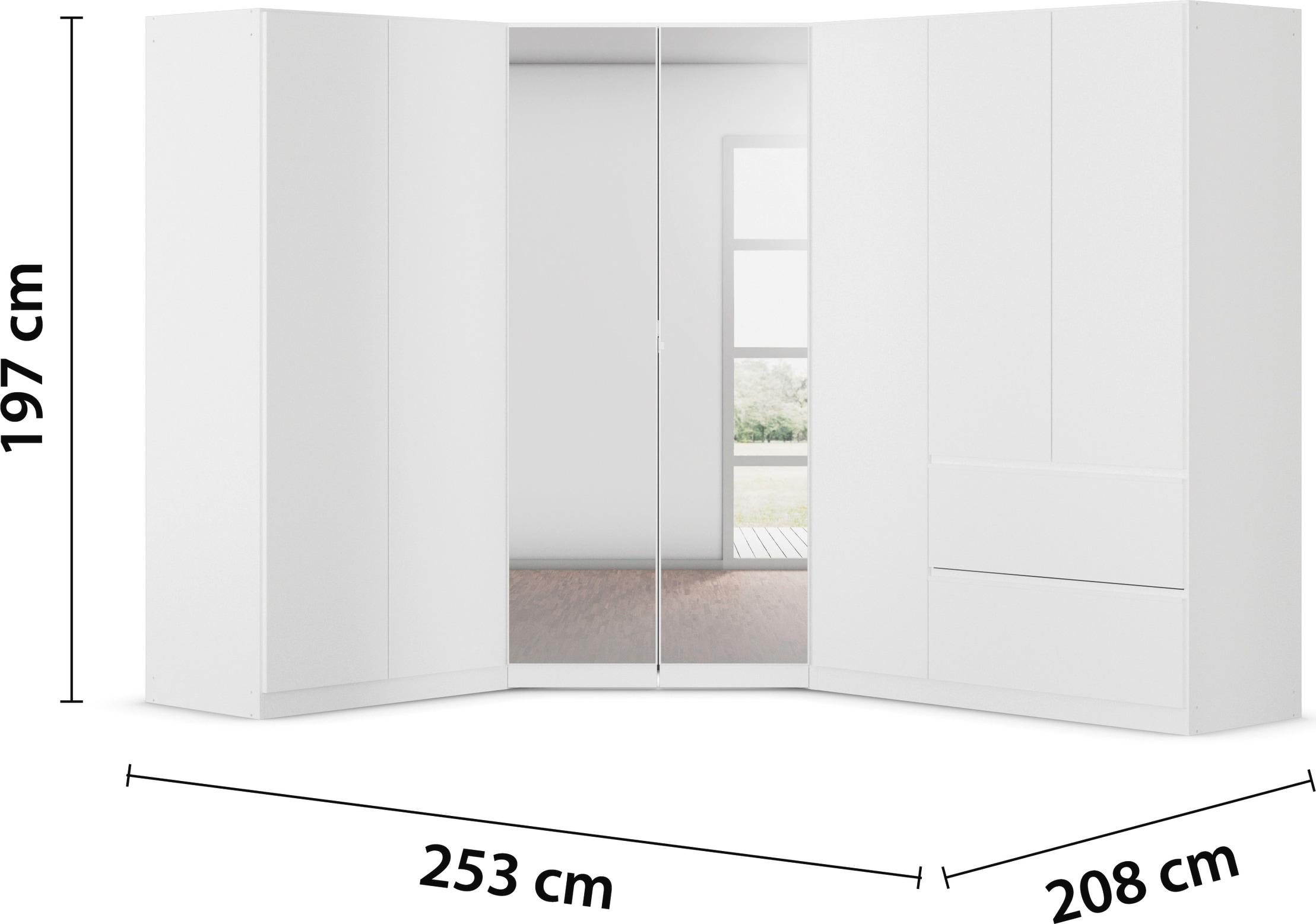 rauch Schrank-Set »Kleiderschrank Schrank Garderobe Wäscheschrank COSTA mit Spiegel«