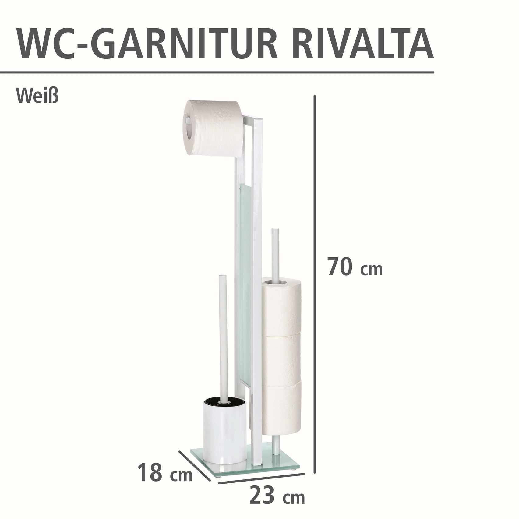 WENKO WC-Bürstenhalter bei OTTO und online Toilettenpapierhalter integrierter aus Sicherheitsglas-Kunststoff, WC-Garnitur »Rivalta«,
