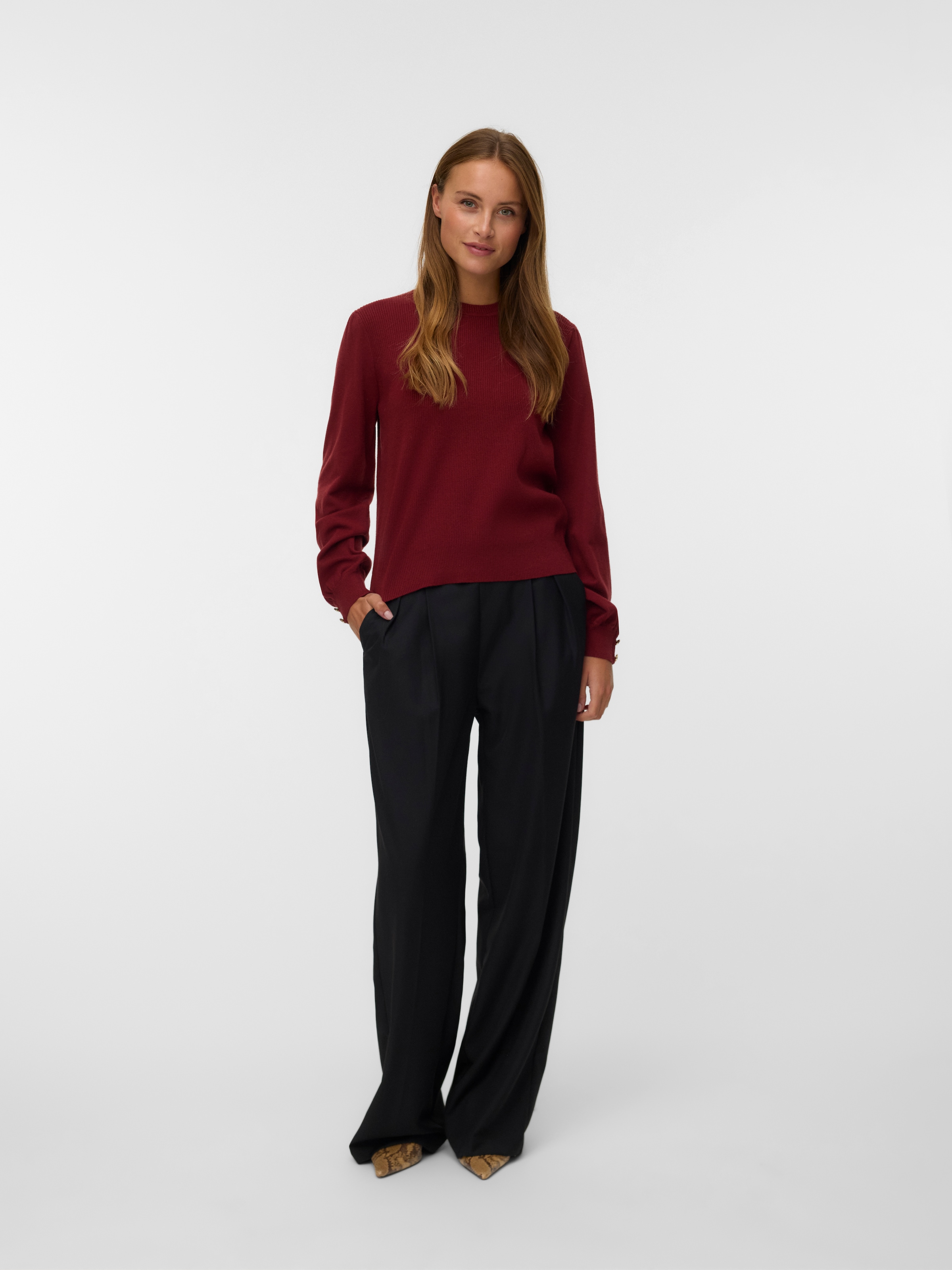 Vero Moda Strickpullover »VMHOLLYKARIS LS O-NECK PULLOVER BOO«