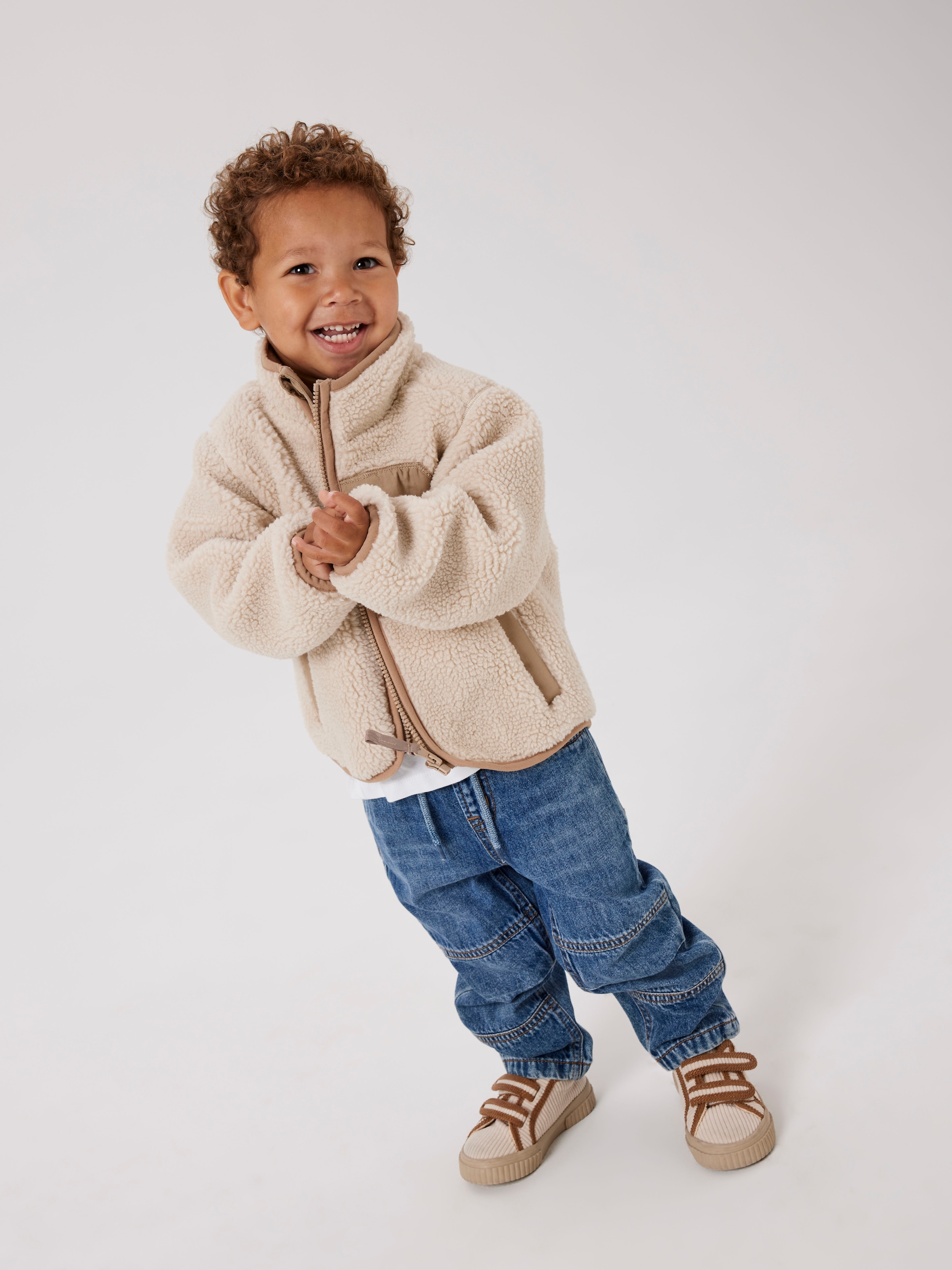 Name It Strickfleecejacke »NMNMATTIA SHERPA JACKET PB«, ohne Kapuze