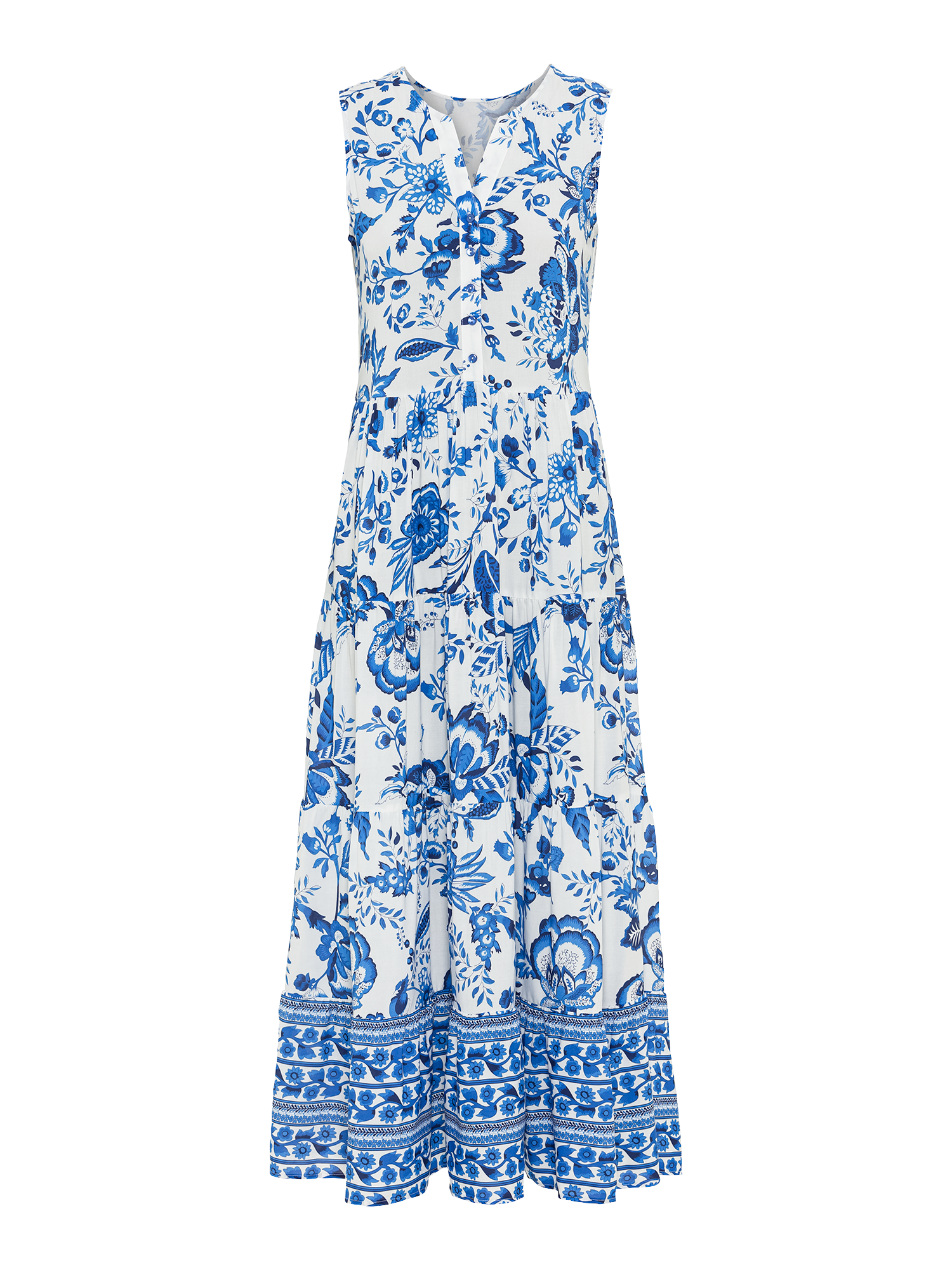 LASCANA Maxikleid, mit Blumenprint und Knopfleiste, Sommerkleid, Strandkleid