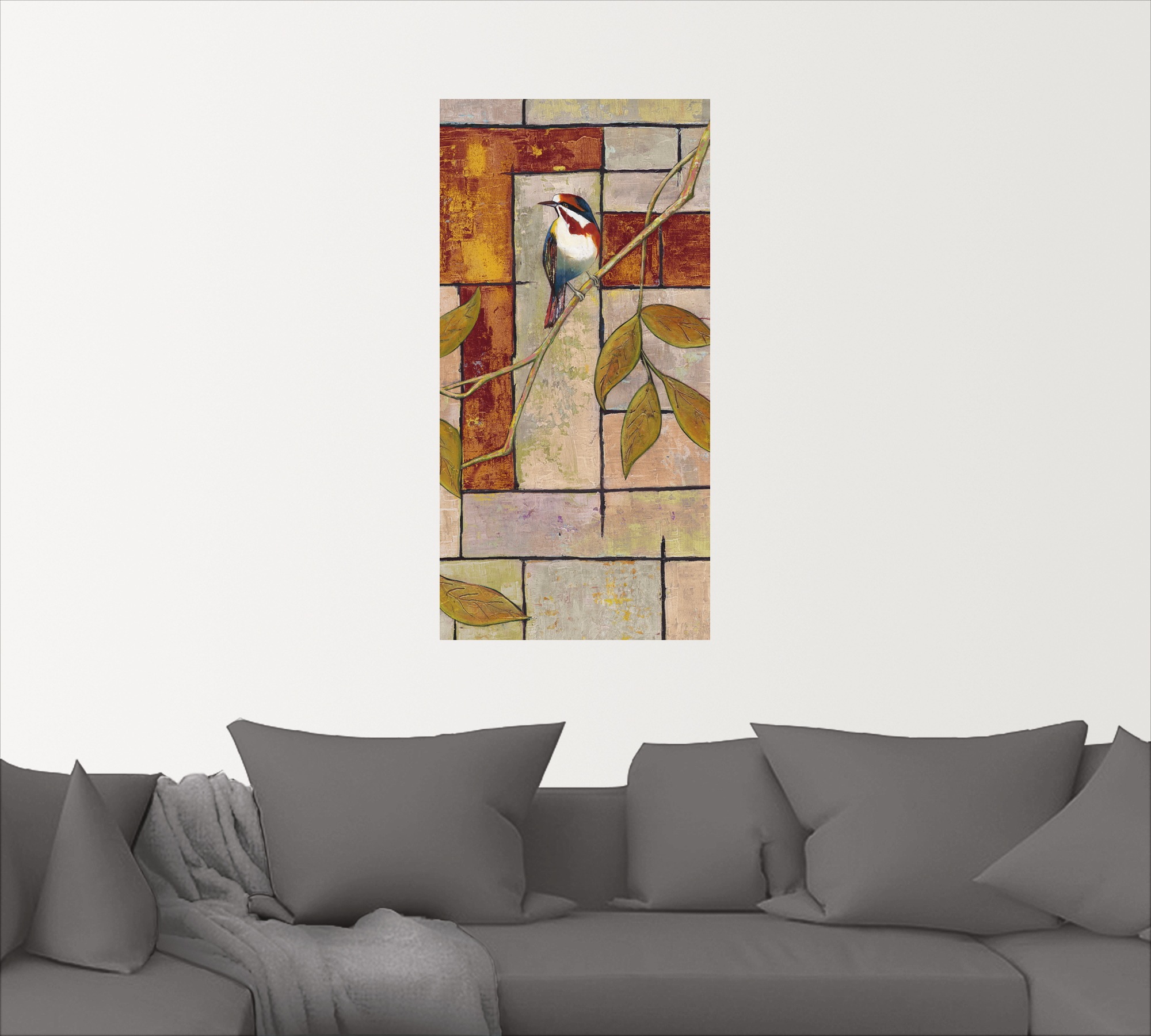 Artland Wandbild »Vogel auf einem Ast II«, Vögel, (1 St.), als Alubild, Outdoorbild, Leinwandbild, Wandaufkleber, versch. Größen