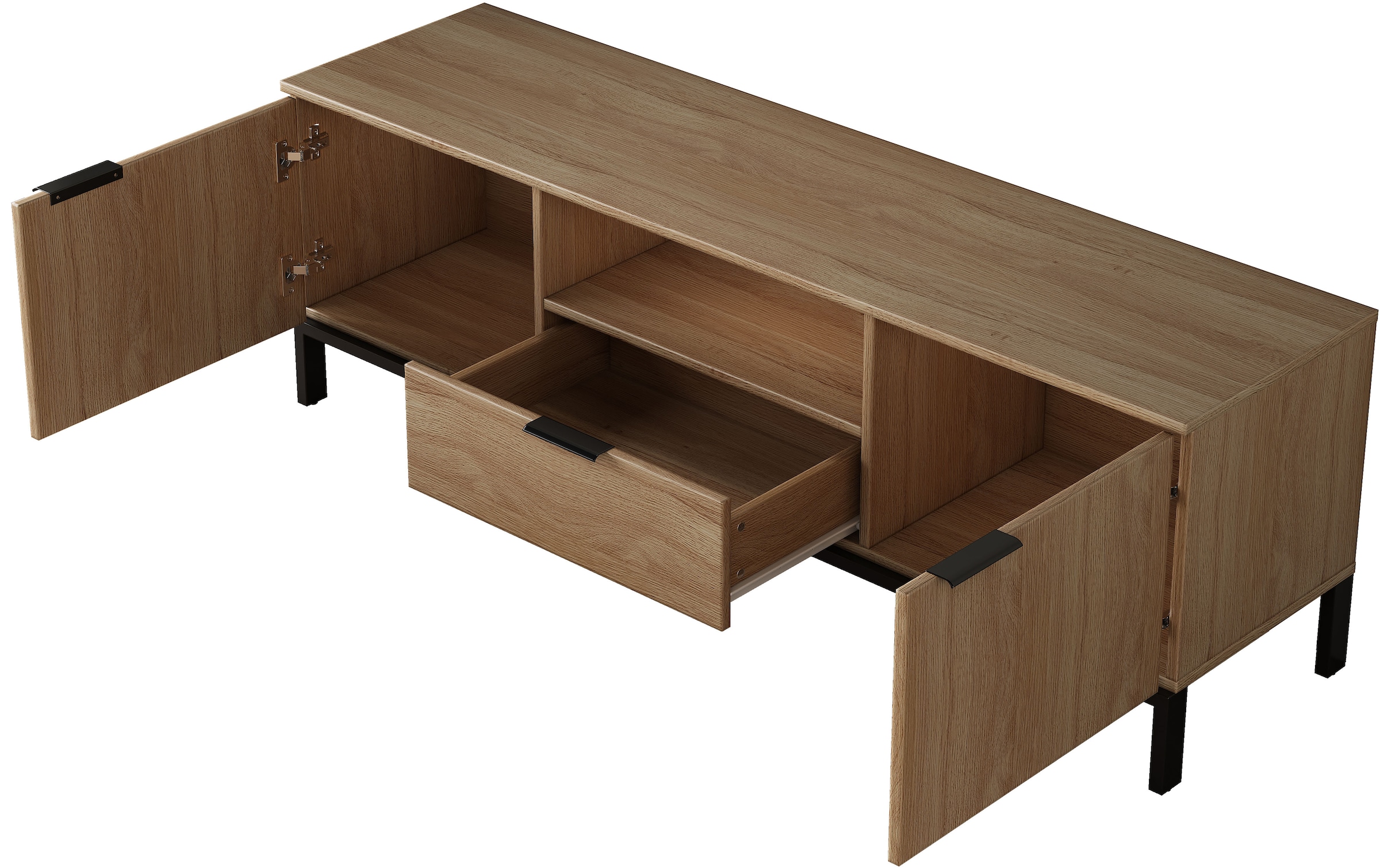 OTTO home TV-Board »Jorinde« Melaminoberfläche, flexibler Stauraum und robustes Metallgestell