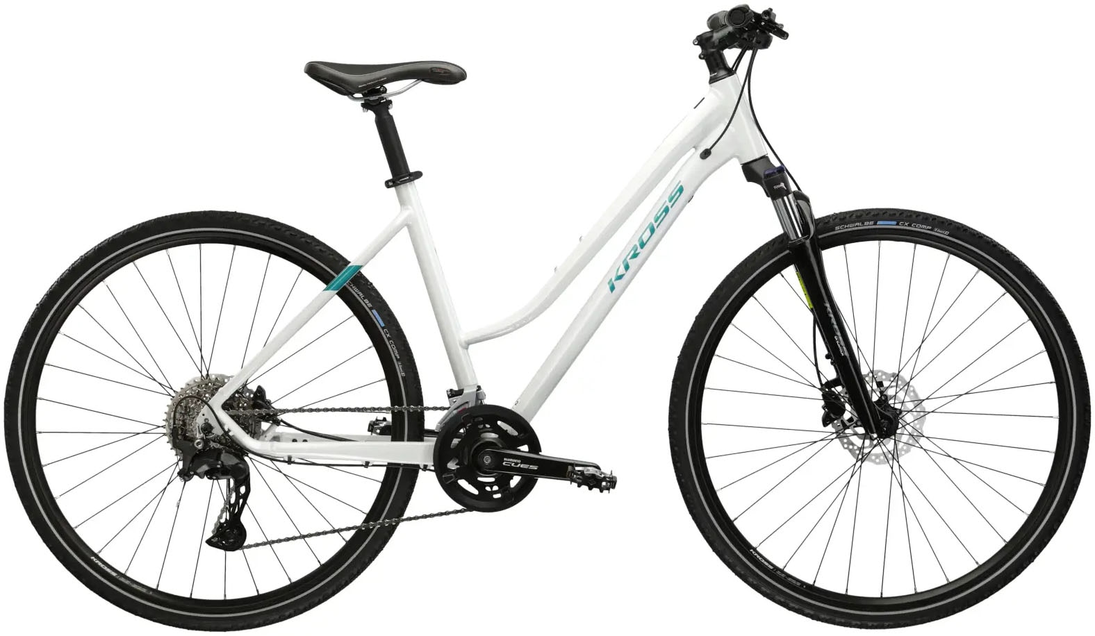 Kross Crossrad »KROSS Crossbike Evado 7.0 28" weiß 20 Gänge« 20 Gang Shimano Cues U6000 Schaltwerk Kettenschaltung in weiß, Größe 28 Zoll (71,12...