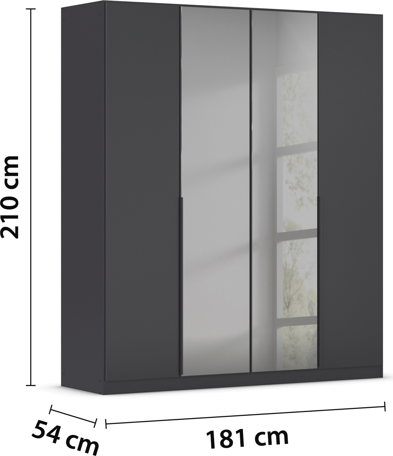 INOSIGN BY RAUCH Drehtürenschrank »Ferris Schrank Breite 2,10m BESTSELLER Schlafzimmerschrank«, Kleiderschrank mit Spiegel in den Ausführungen BASIC/CLASSIC/PREMIUM