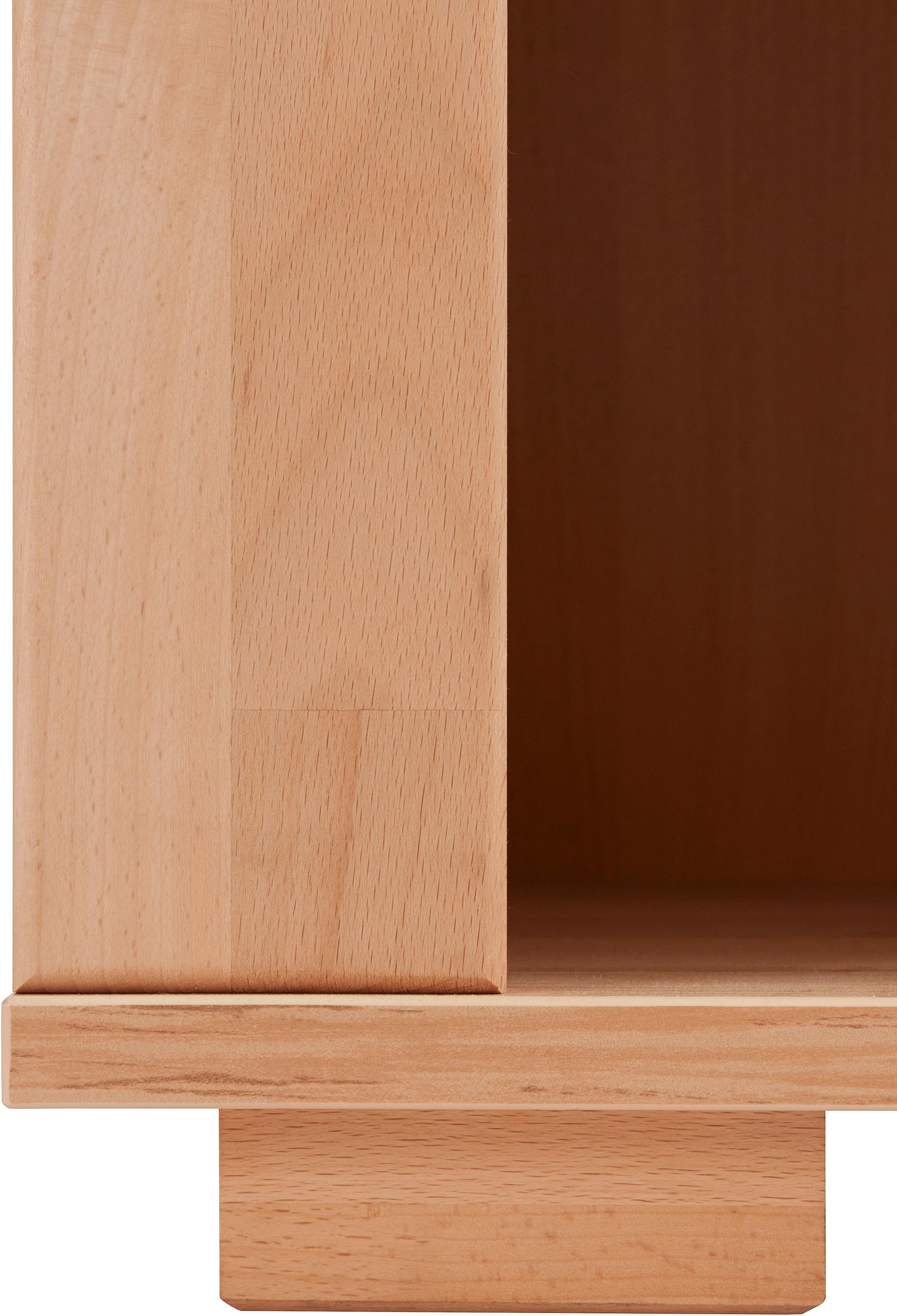 Home affaire Vitrine »DENIS80,B/T/H:90/40/145cm, Front massivhozl, geölt, Stauraumvitrine« 1 Tür mit Glaseinsatz, Einlegeboden versetzbar, 4 offene Fächer