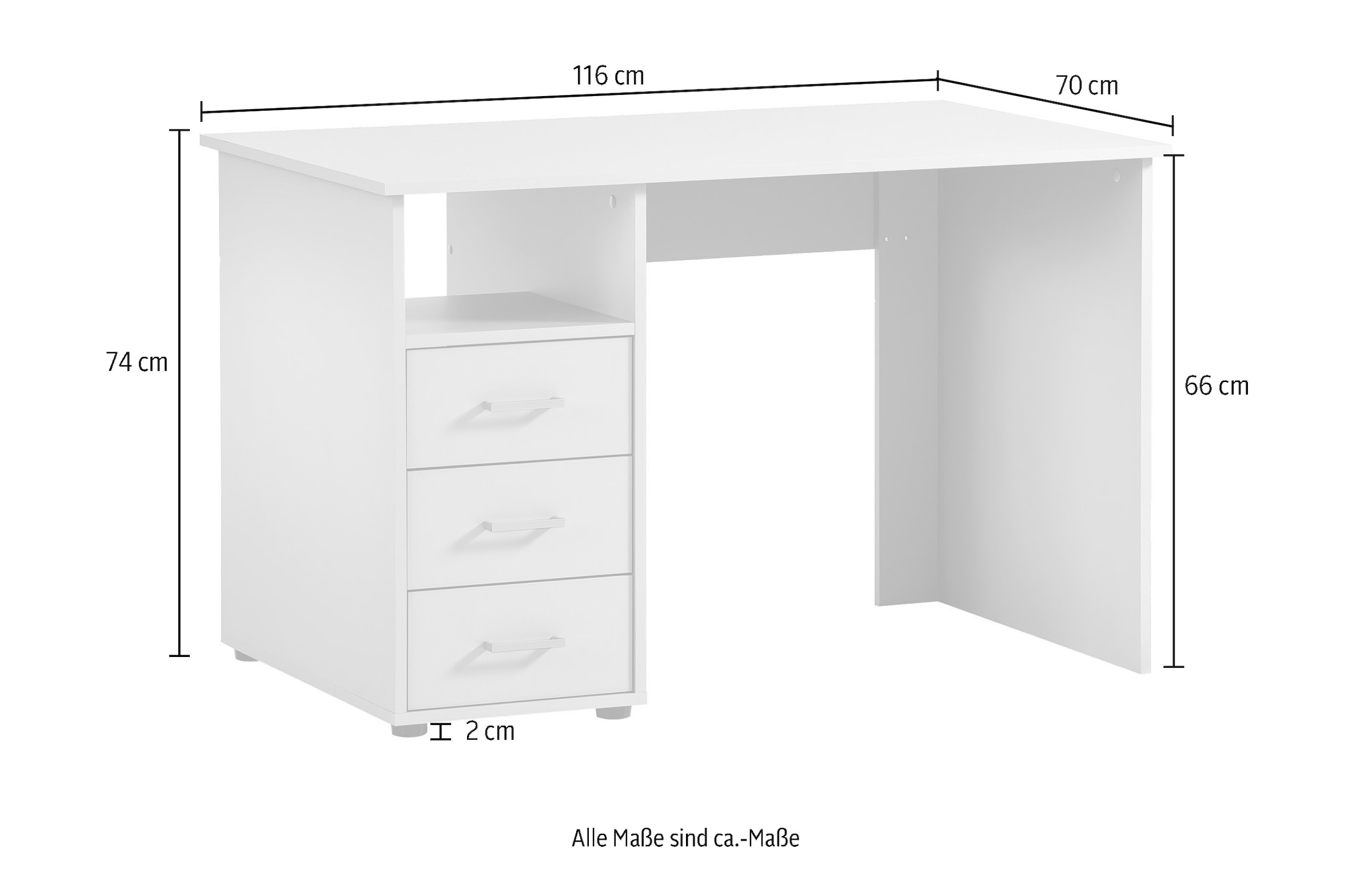 Schildmeyer Schreibtisch »Baku«, Breite 116 cm, Made in Germany