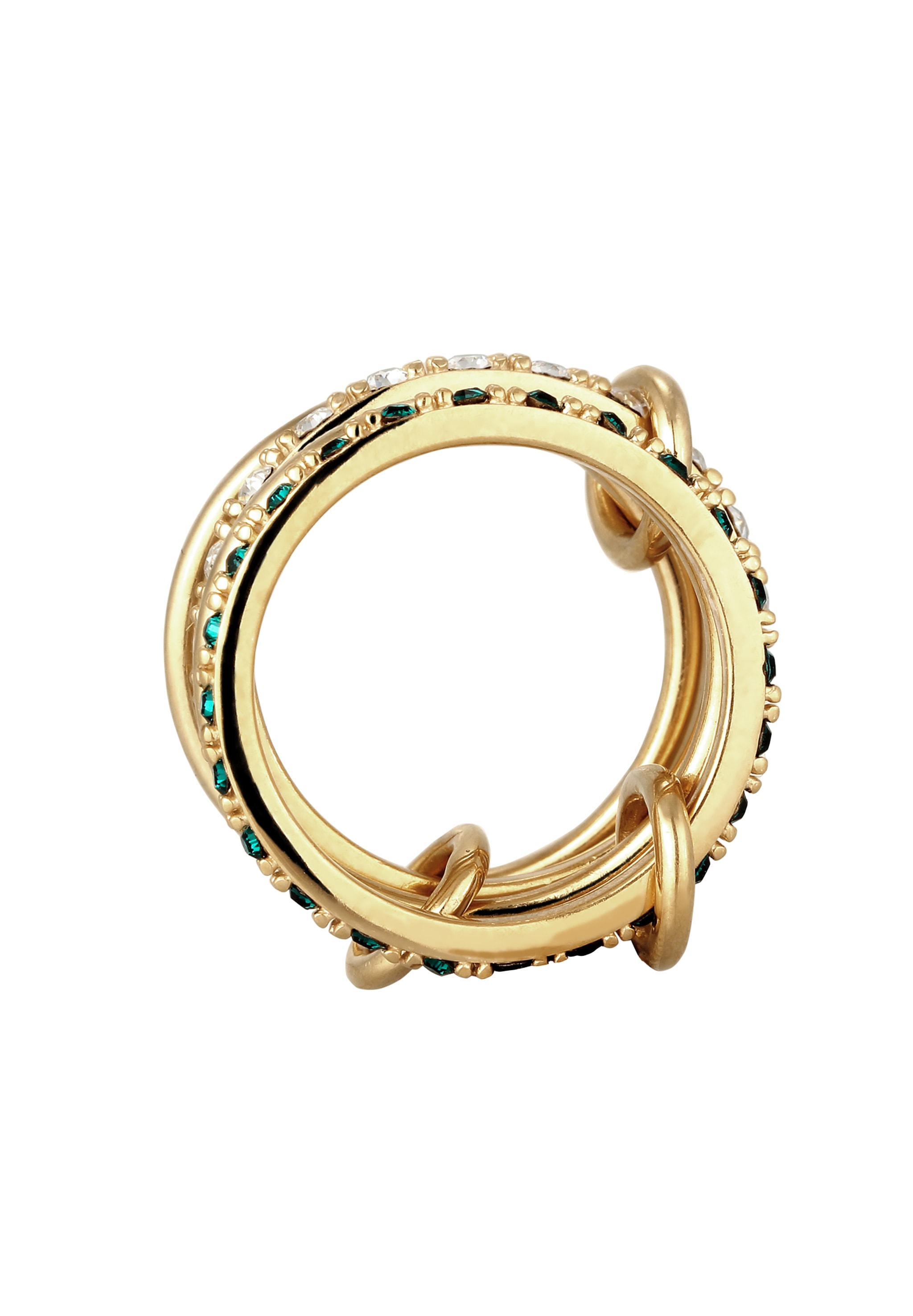 Elli Silberring »Ring Stapellook mit Kristallen von Swarovski® Weiß Grün 925 Sterling Silber«