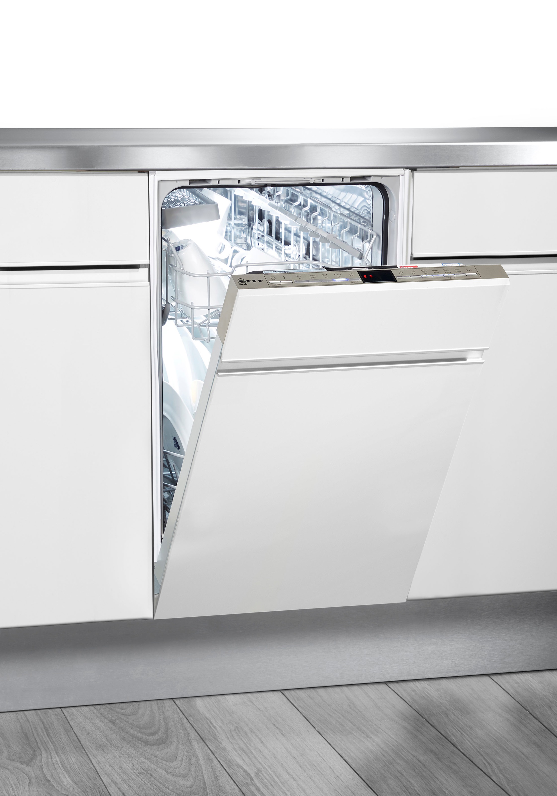 NEFF vollintegrierbarer Geschirrspüler N 30 »S853HKX16E«, 9 Maßgedecke, Info Light: projizierter Punkt während des Betriebs