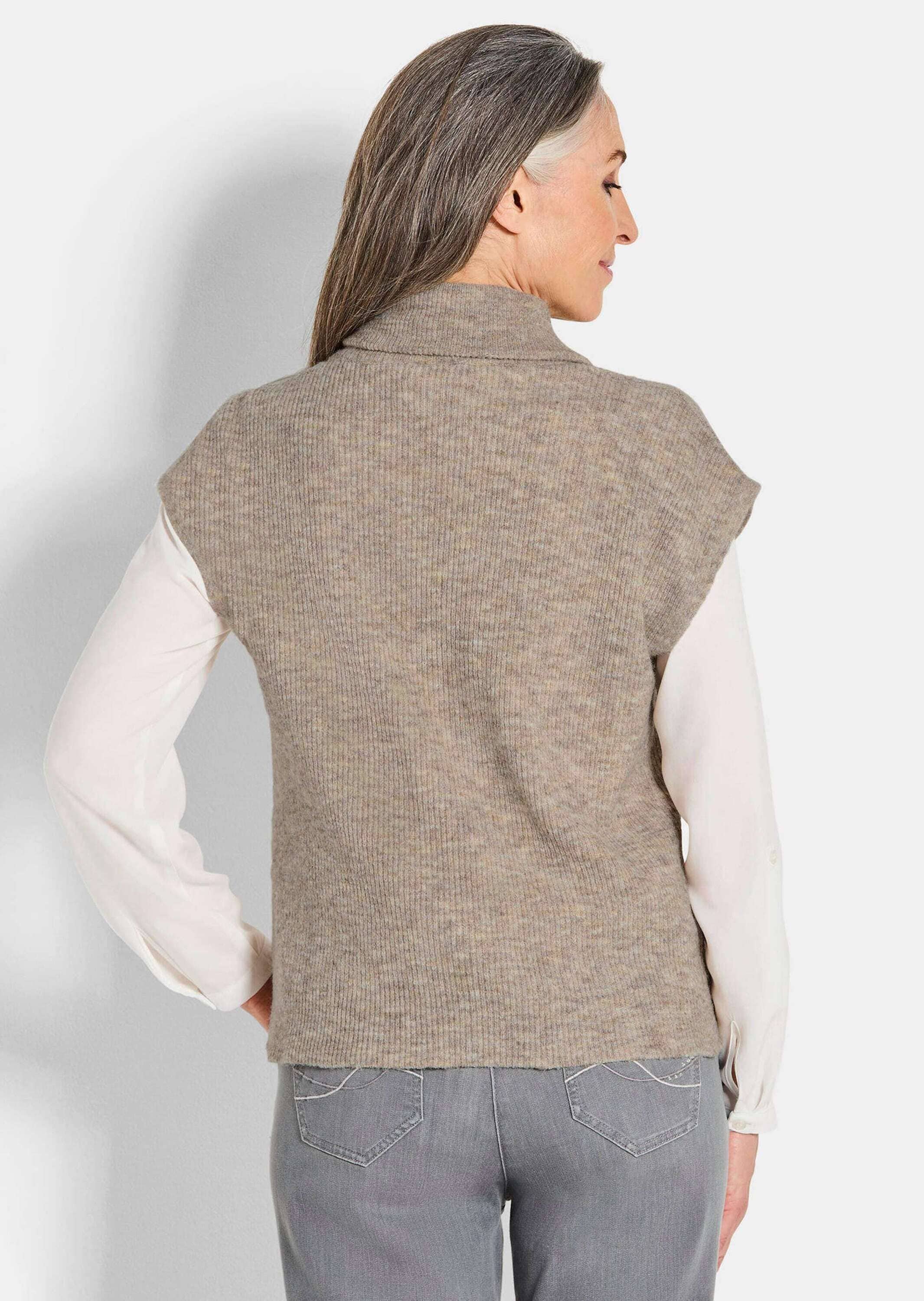 GOLDNER Kurzweste »Kurzgröße Strickweste mit Reißverschluss«