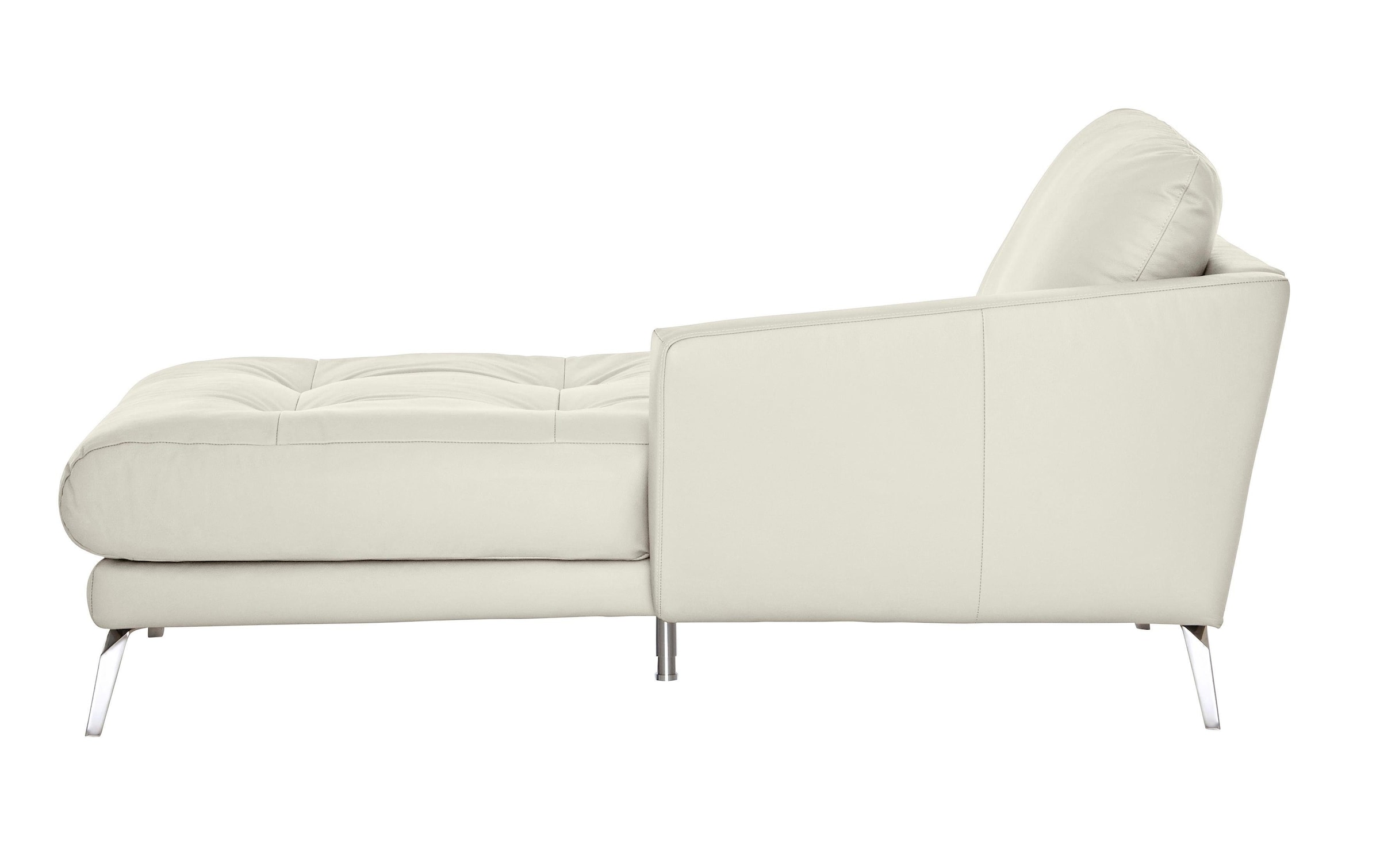 W.SCHILLIG Chaiselongue »softy«, mit dekorativer Heftung im Sitz, Füße Chrom glänzend