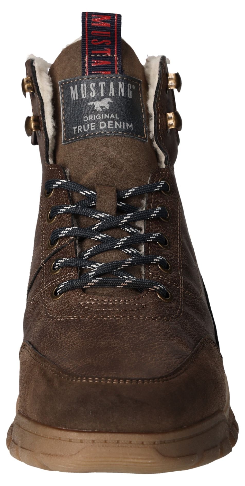 Mustang Shoes Winterboots, Keilabsatz, Schnürboots, Stiefelette mit Kontrastbesatz