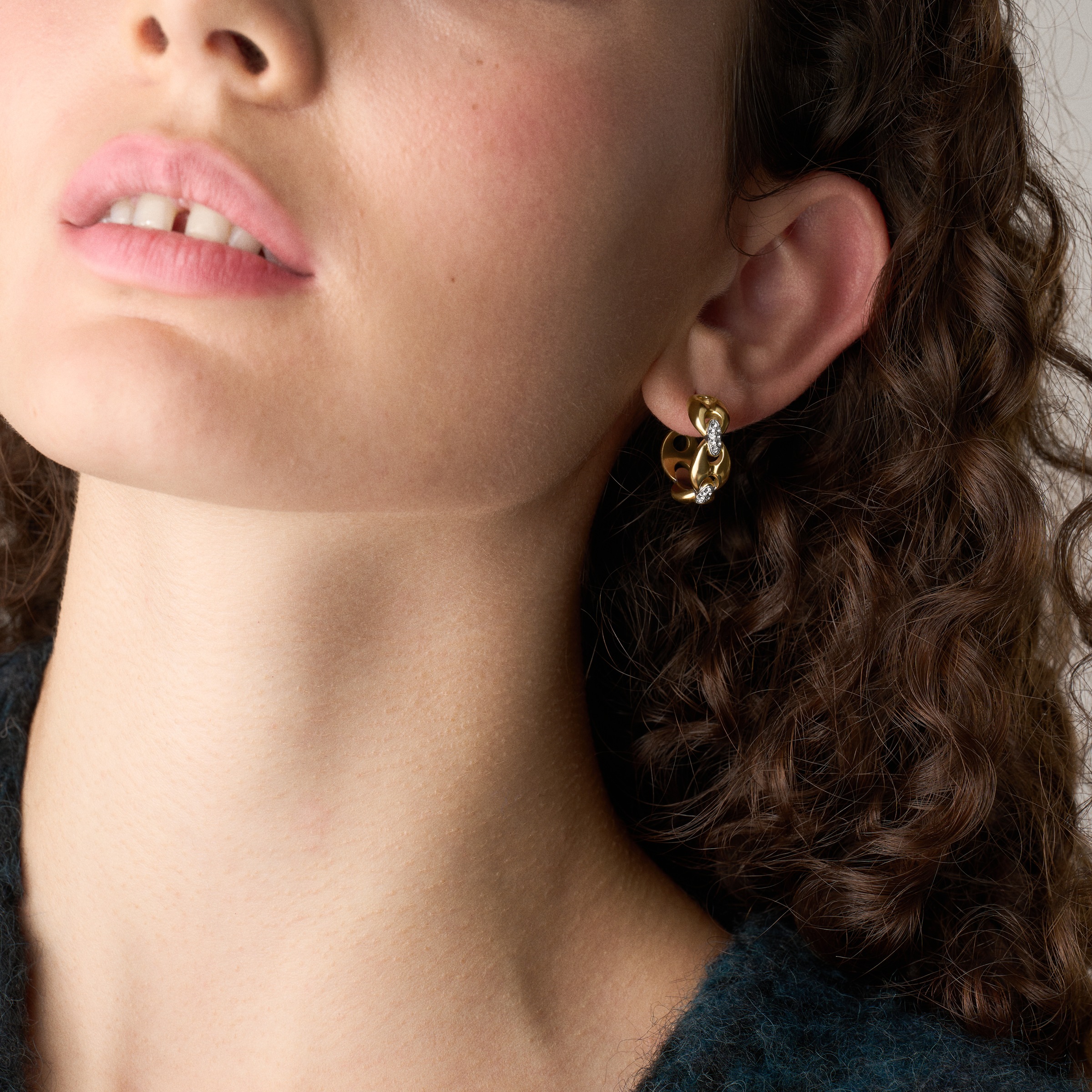 Fossil Paar Creolen »Schmuck Geschenk Edelstahl Ohrringe HERITAGE« mit Glasstein