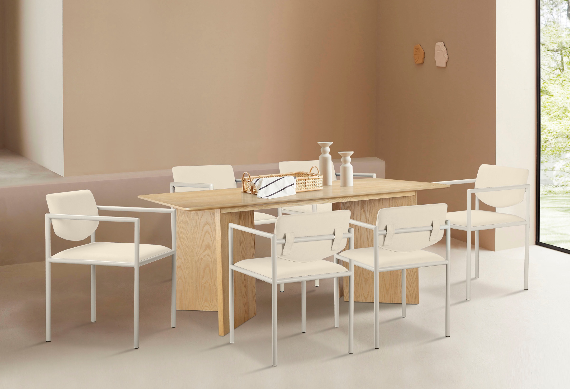 LeGer Home by Lena Gercke Esszimmerstuhl »Noelia«, Feinstruktur, 2er Set, In 2 Gestellfarben auswählbar, Sitzhöhe 49 cm