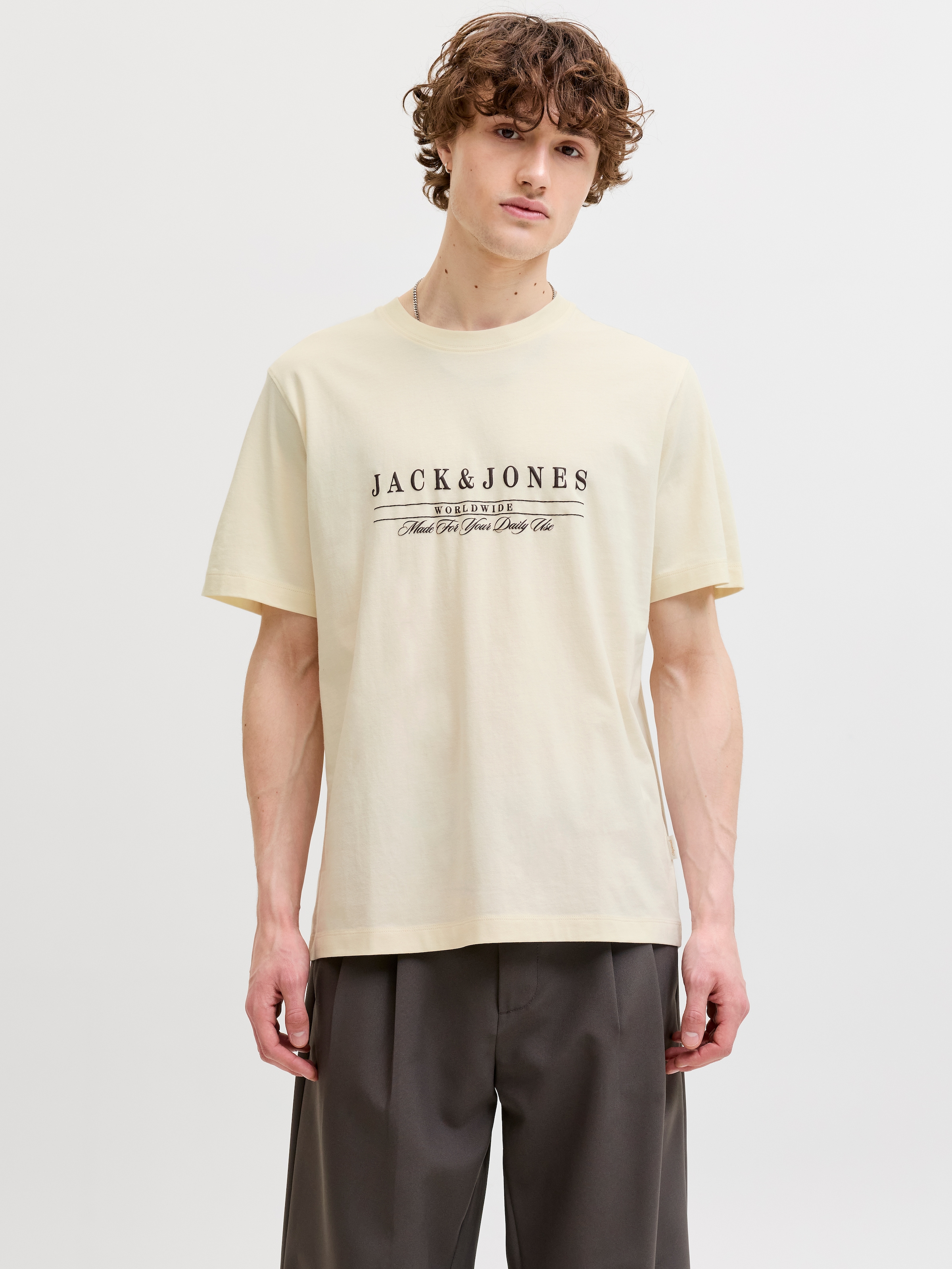 Jack & Jones T-Shirt »JORSAVONA BRANDING TEE SS CN STYD SS26« Baumwolle, relaxed fit