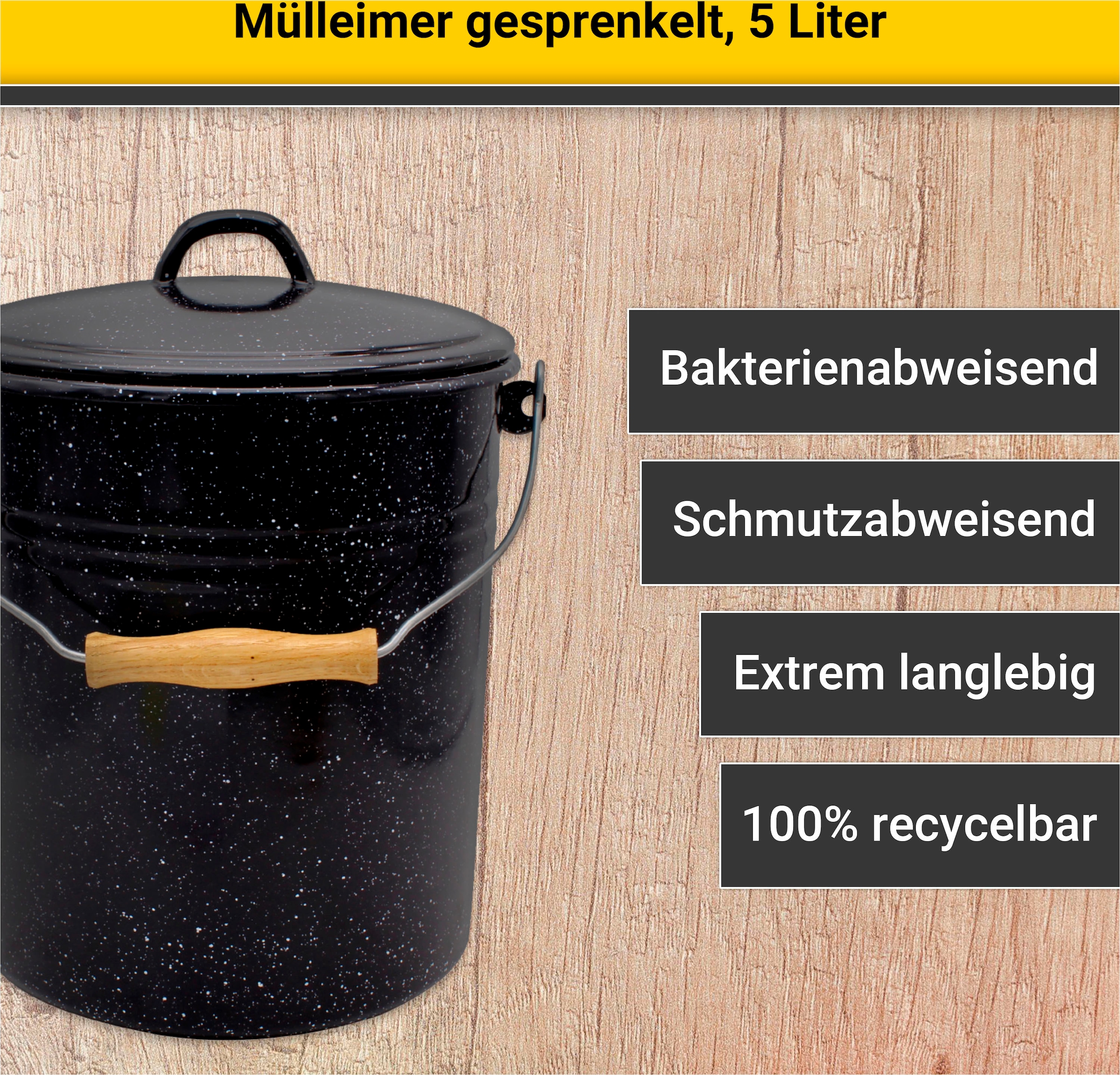 Krüger Mülleimer, schnitt- / kratzfeste Oberfläche, bakterienabweisend, extrem langlebig