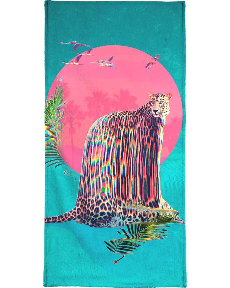 Juniqe Handtuch »Jaguar«, (1 St.), Weiche Frottee-Veloursqualität