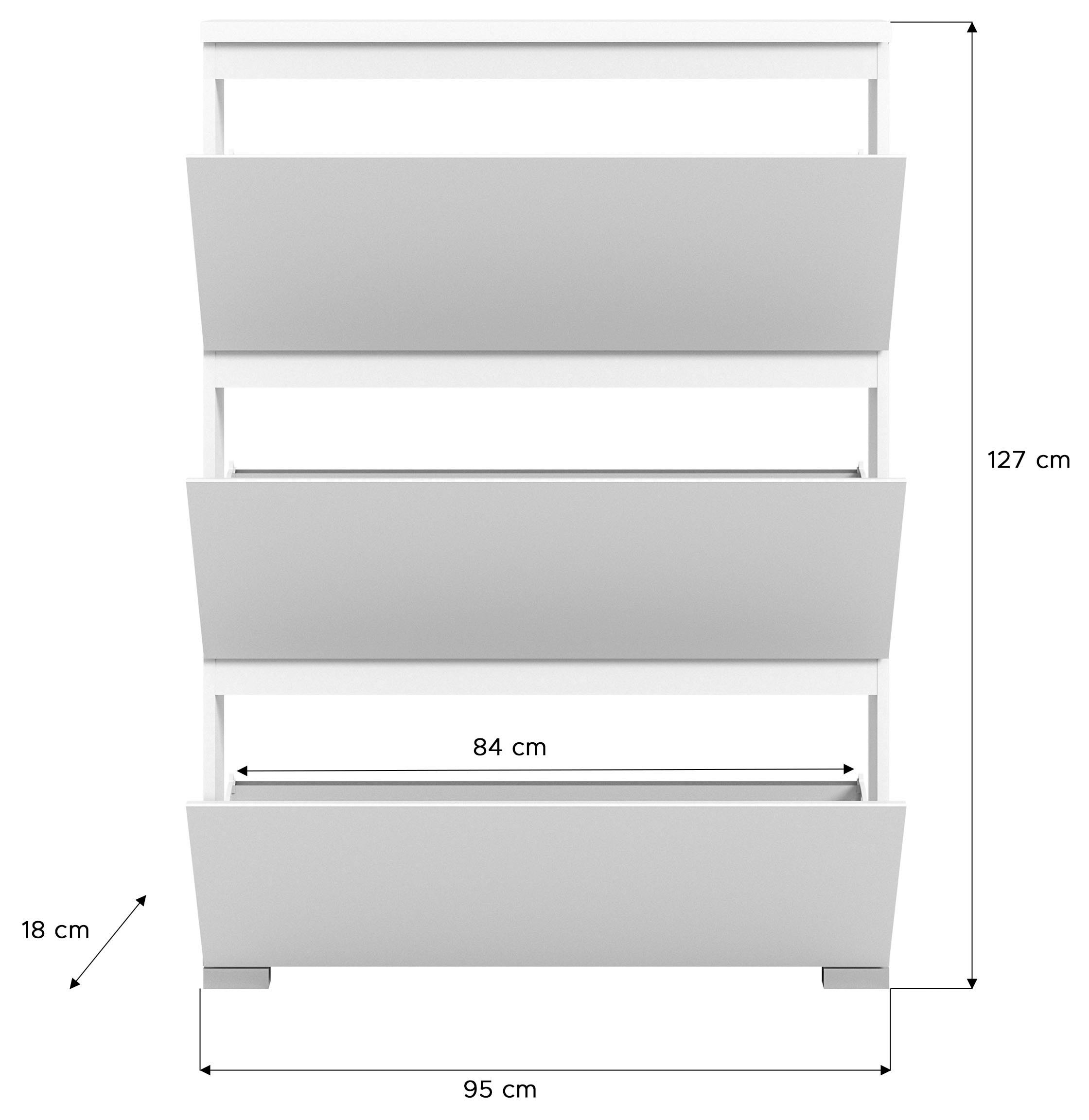 INOSIGN Schuhschrank »Skoskap, Tiefe 18cm, 3 Klappen mit Schuhwalze, Platz für 12 Schuhpaare« Schuhkipper, Schuhkommode, Schuhregal, Kommode, Anrichte