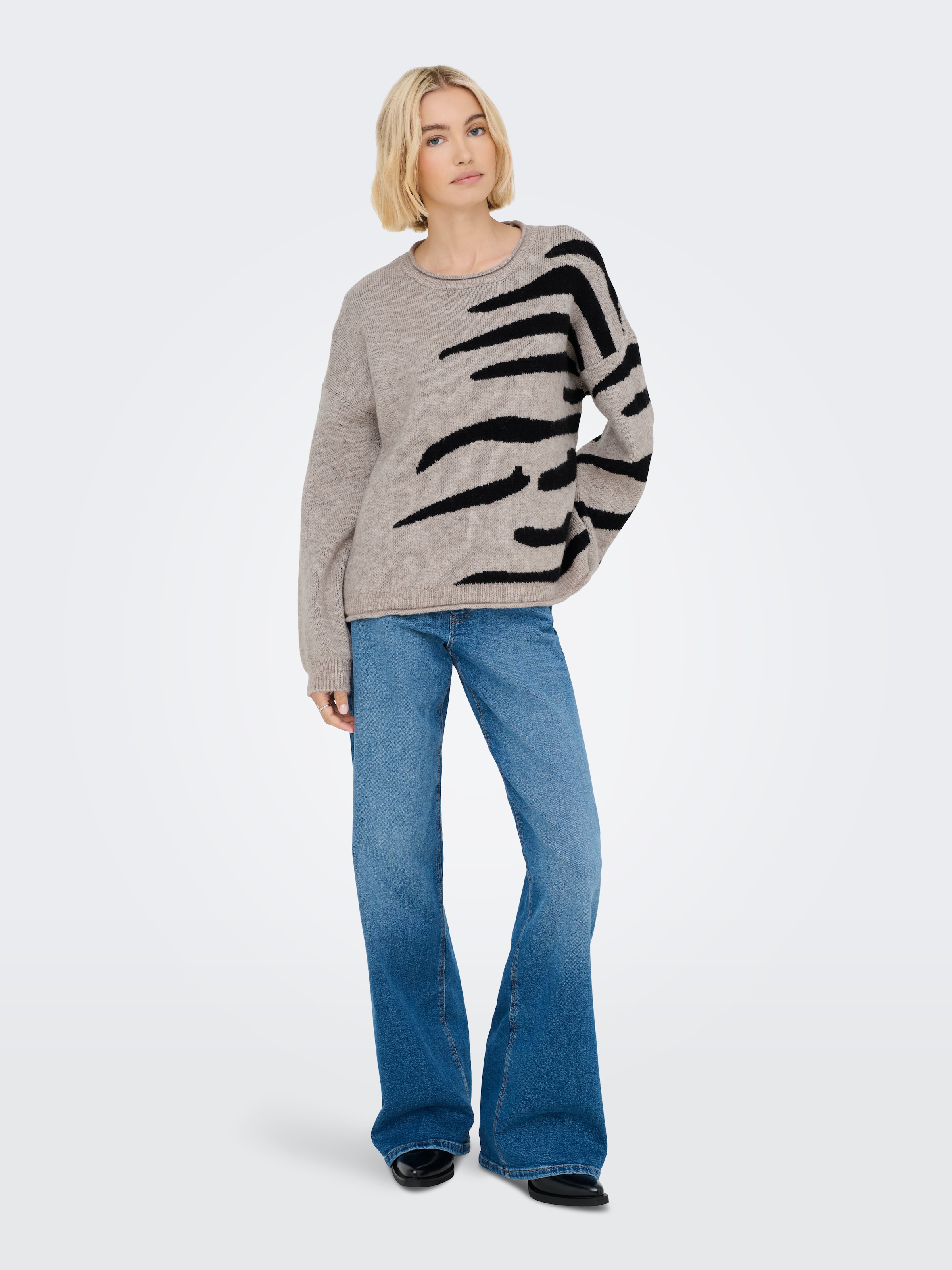 ONLY Rundhalspullover »ONLJADE PATTERN LS O-NECK EX KNT«