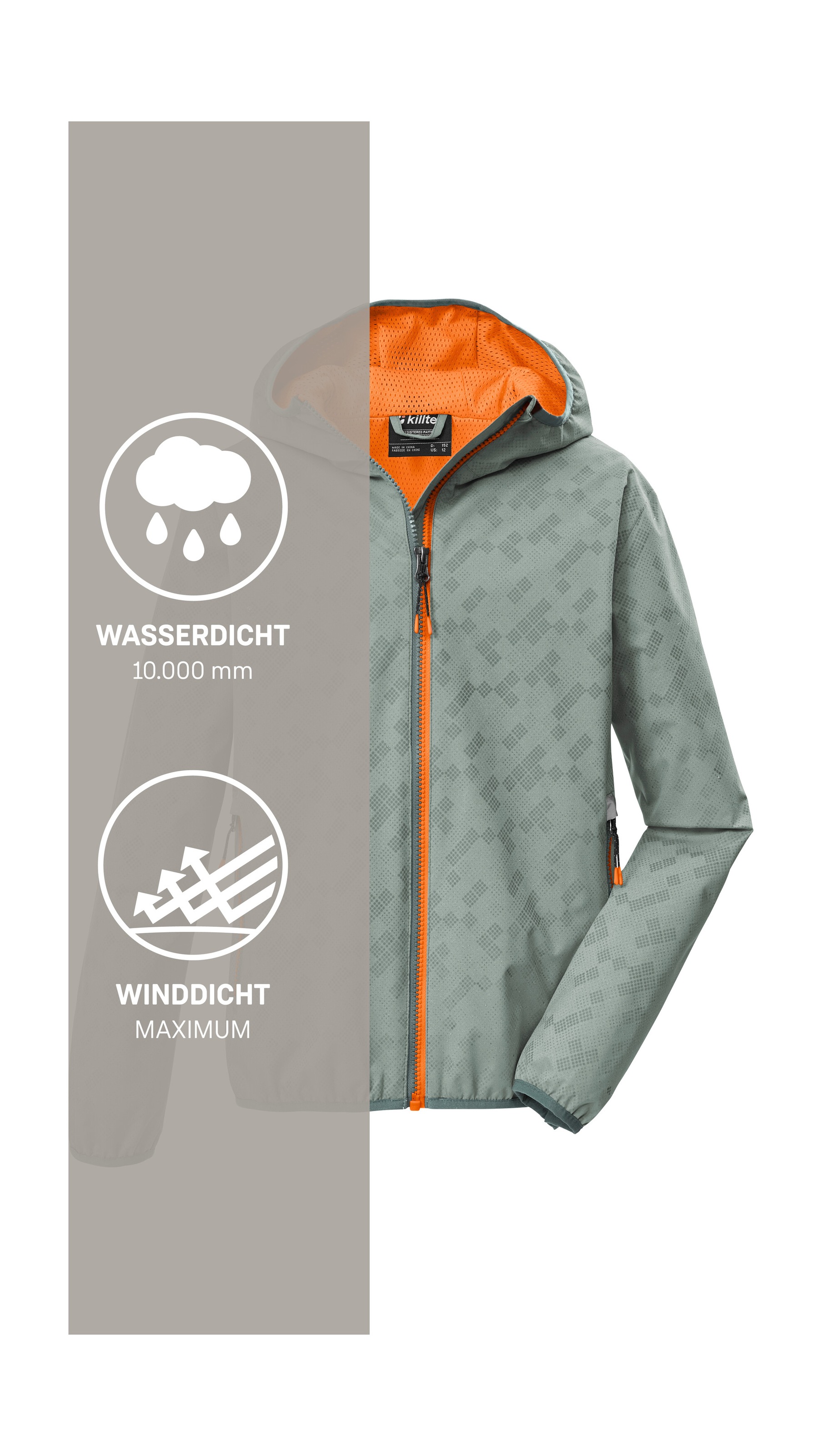 Killtec Funktionsjacke »KOS 145 BYS JCKT« Kinderjacke mit Magic Print, wasserdicht, Kapuze, Kinnschutz