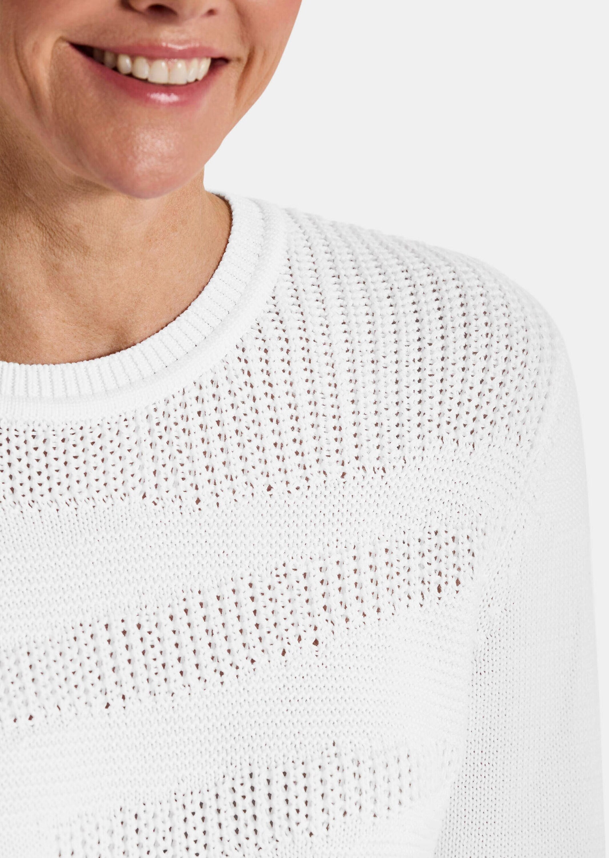 GOLDNER Rundhalspullover »Baumwollpullover mit Struktur« modischer Strukturstrick