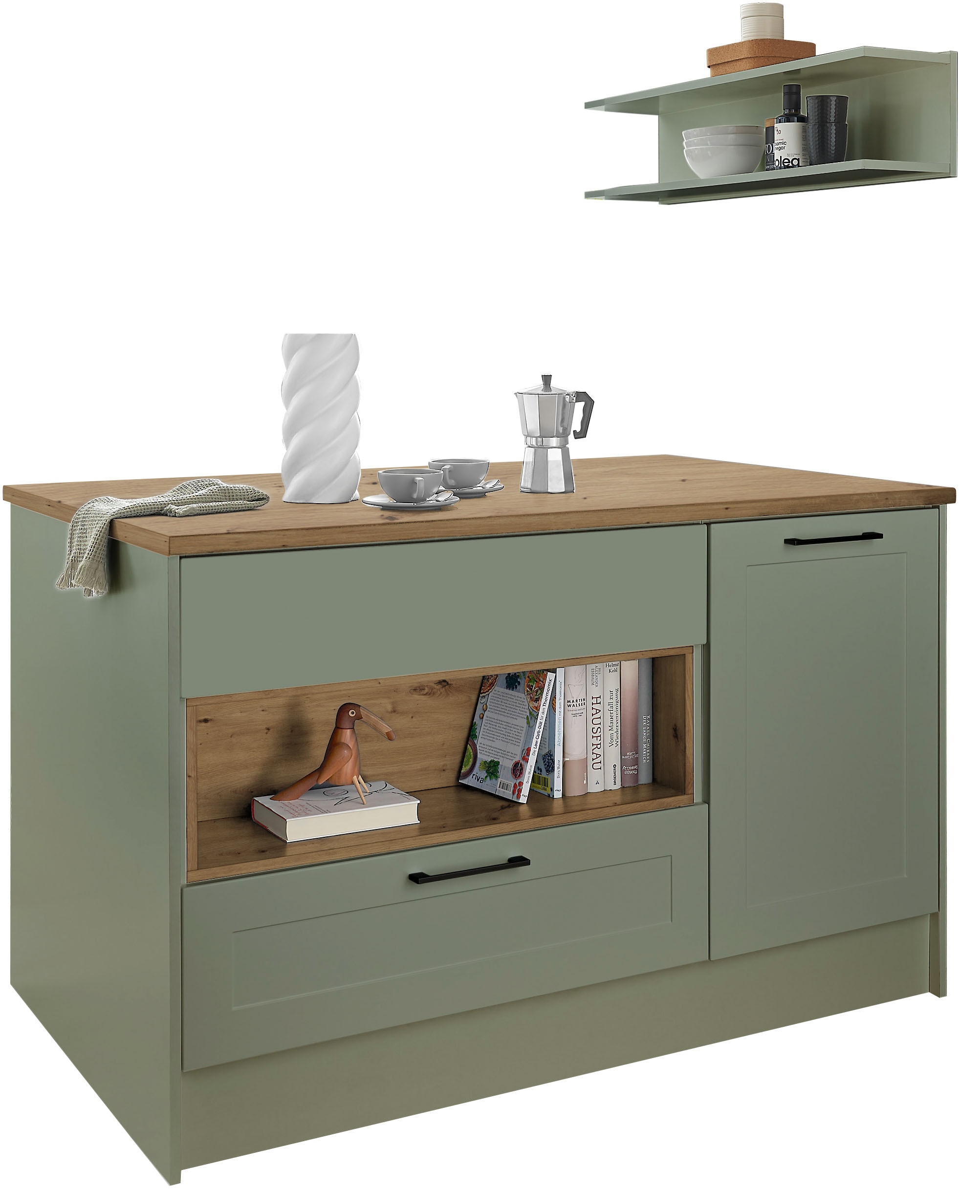BASIC by Balculina Kücheninsel »Marsi«, Breite 145 cm, Türen und Schubkästen Sofclose, beidseitig nutzbar
