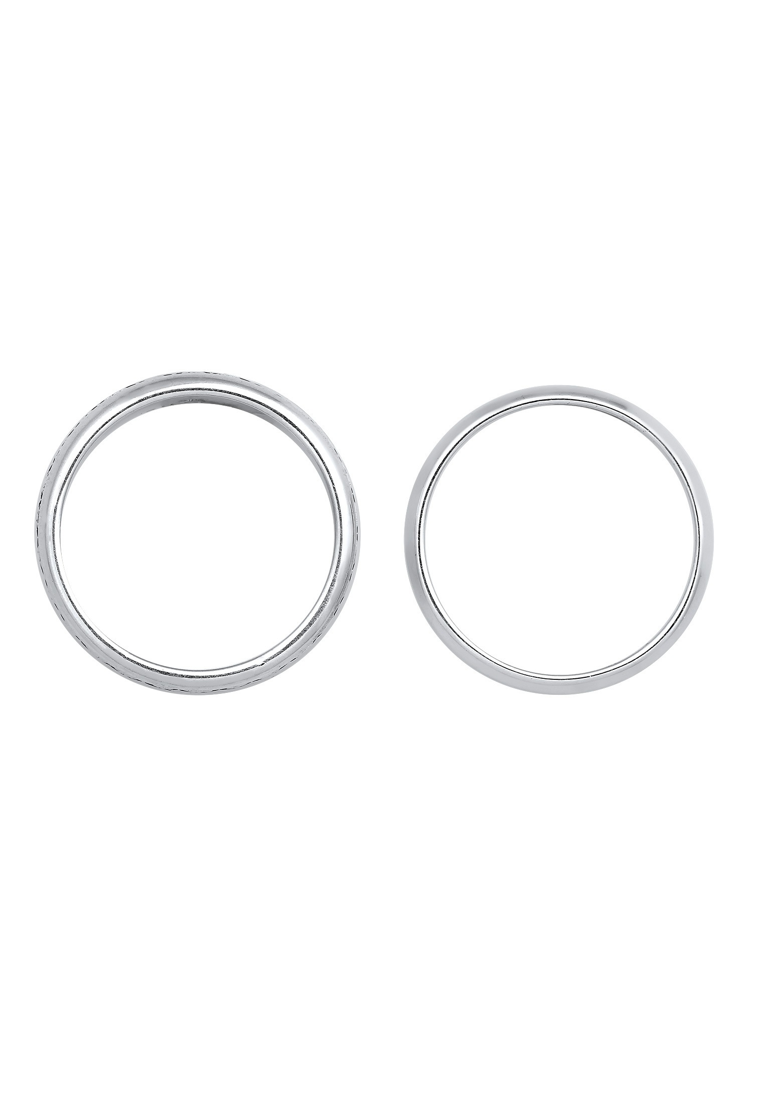 Kuzzoi Ring-Set »Ring Herren Bandring Basic 2er Set 925 Silber«