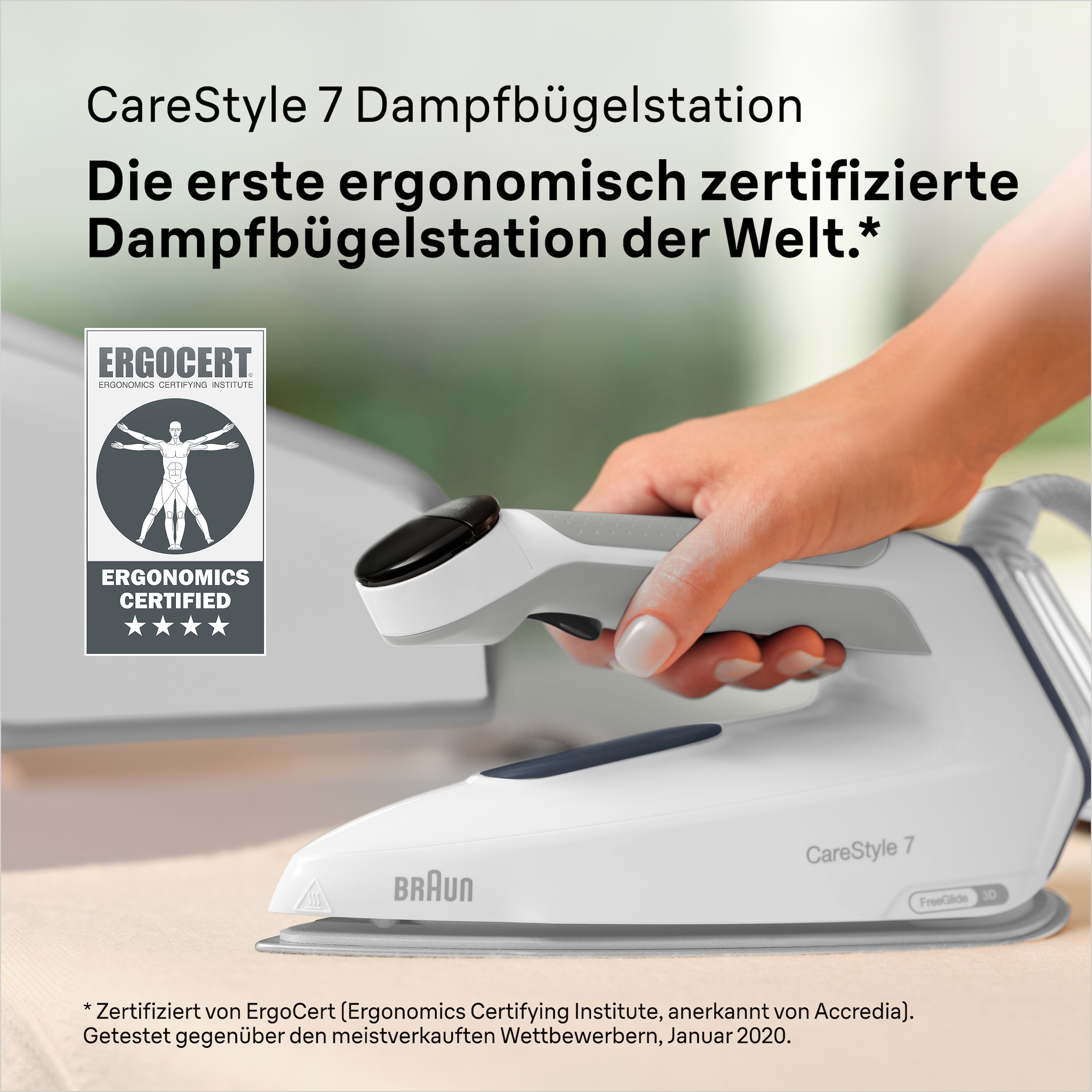 Braun Dampfbügelstation »CareStyle 7 IS 7262 GY - 7,5 bar, 510 g Dampfstoß, 2,0 l Wassertank«, 150 g Dampfmenge, EloxalPlus Bügelsohle, Ultimate FastClean Entkalkung