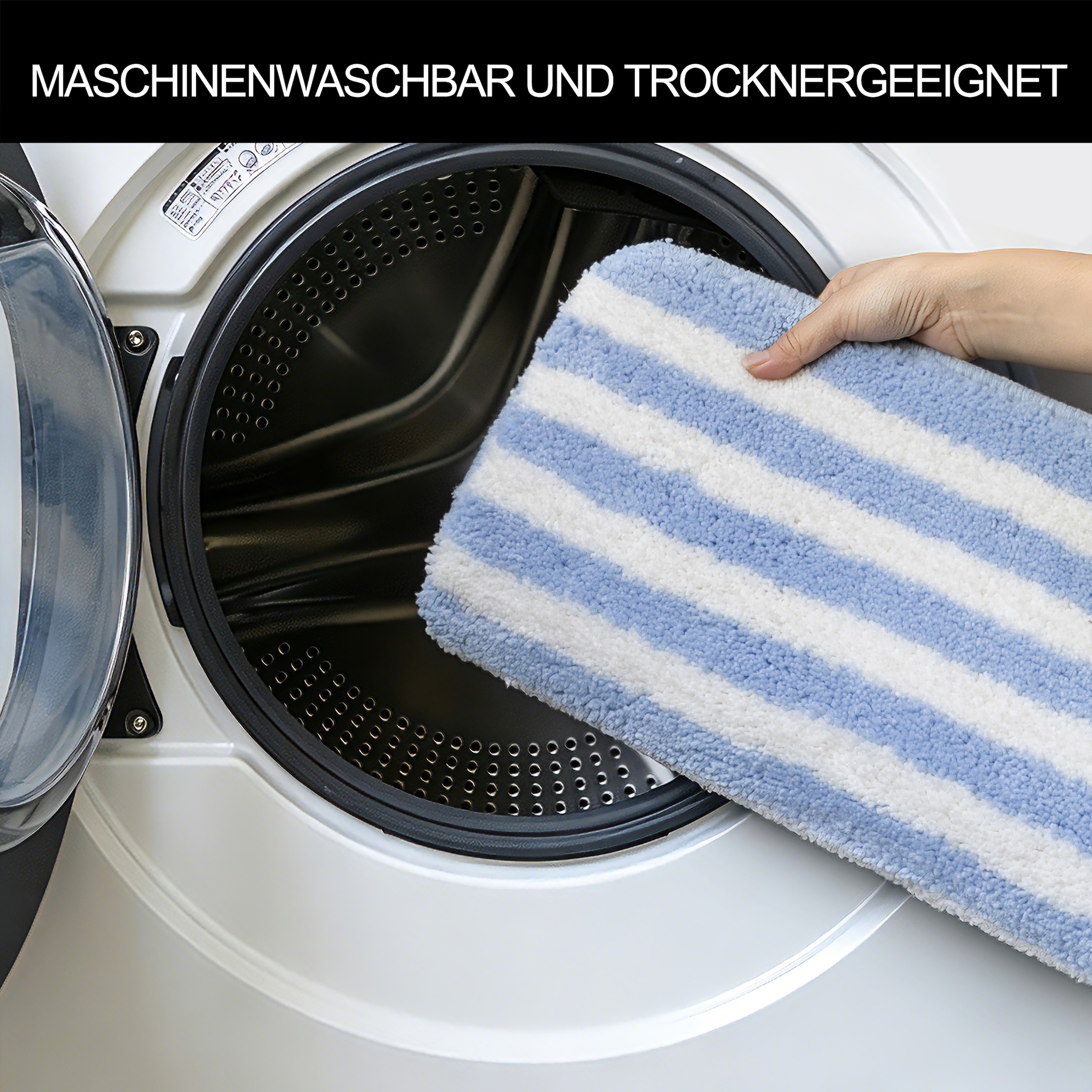 OTTO home Badematte »Streifen, Badvorleger, Badezimmer Teppich« Höhe 12 mm rutschhemmend beschichtet fußbodenheizungsgeeignet | schnell trocknend Scandi, modern, gestreift, Badteppich, Badematten