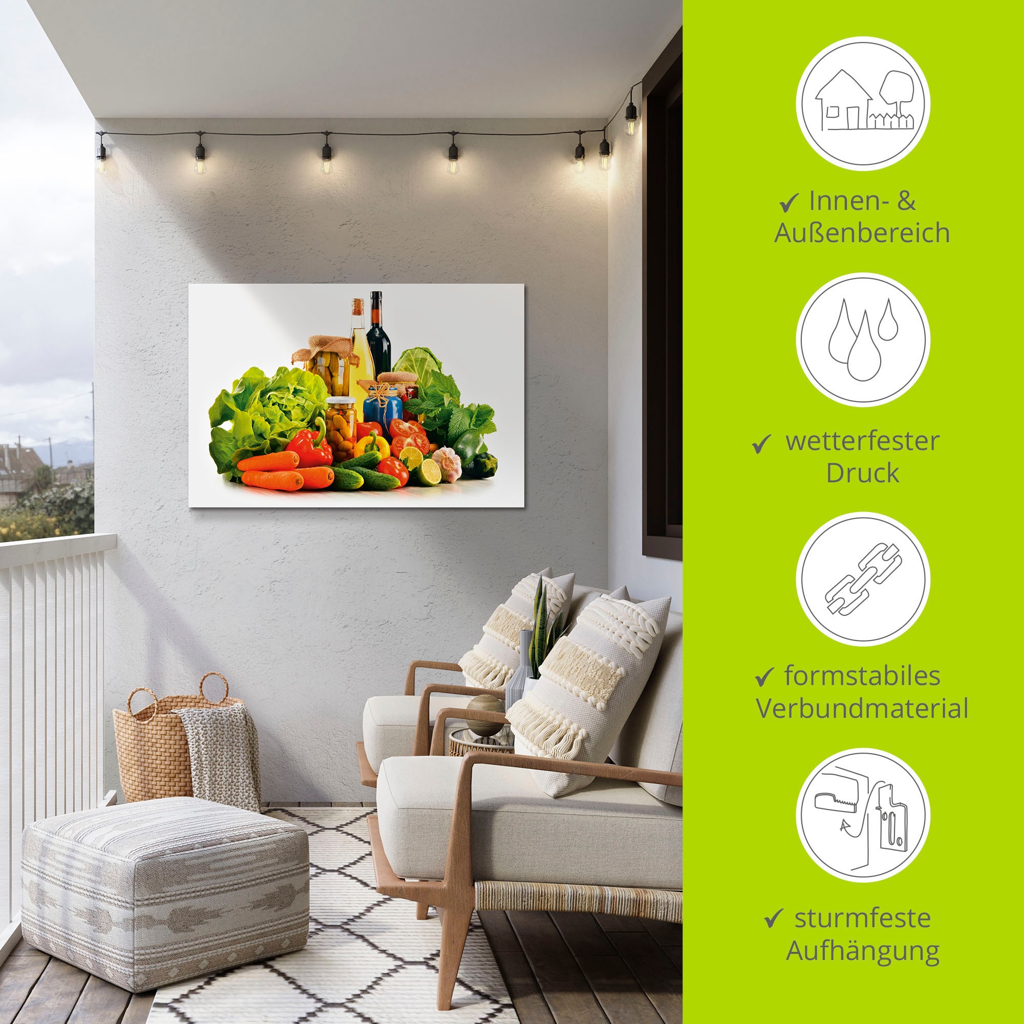 Artland Wandbild »Gemüse (1 Größen Wandaufkleber Online Shop Leinwandbild, I«, oder versch. Lebensmittel, in Stillleben als im St.), Alubild, OTTO Poster