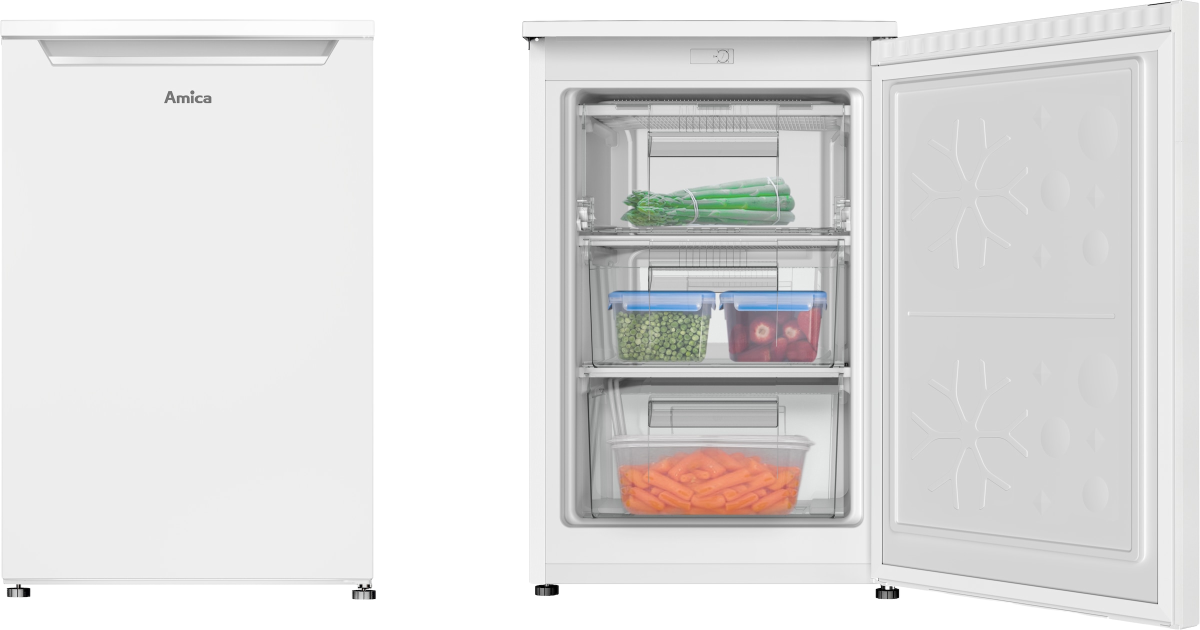Amica Gefrierschrank »GS 321 101 W« 85 cm hoch 55 cm breit Leise Power für Tiefkühlvorräte – passt in jede Ecke