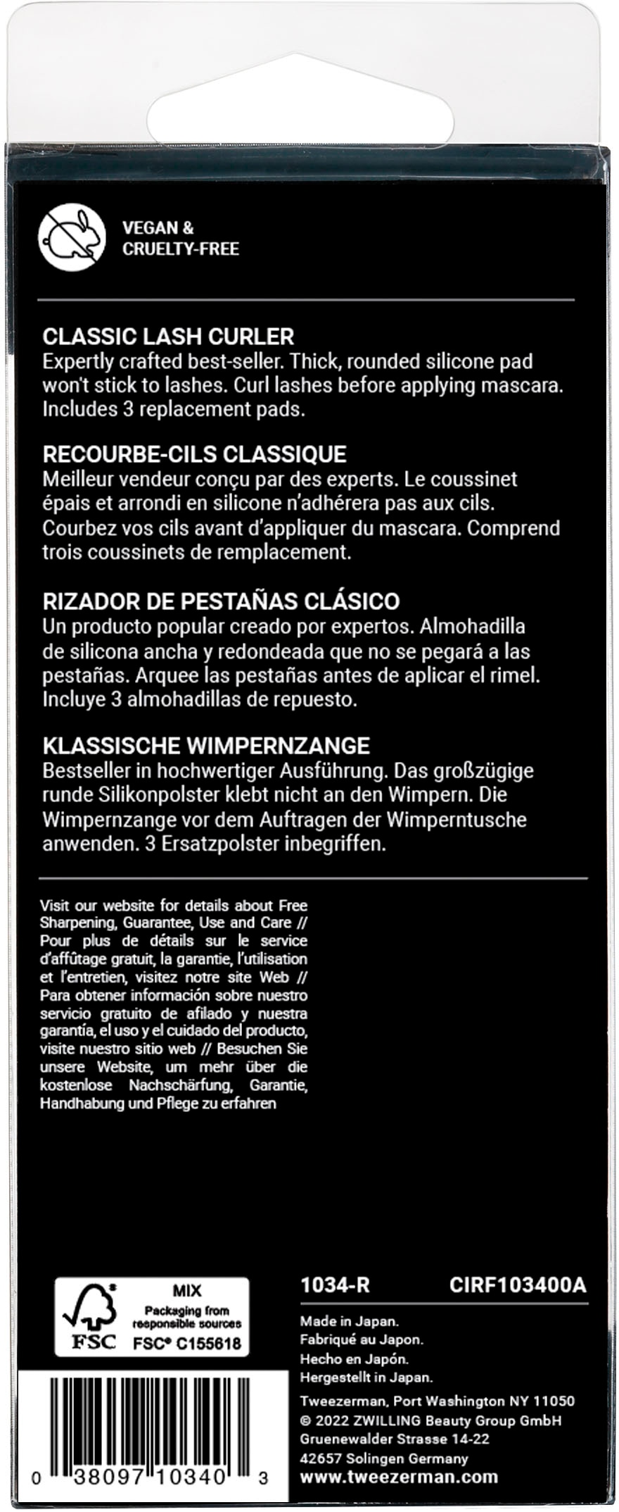 TWEEZERMAN Wimpernzange »TWEEZERMAN | Wimpernzange: Classic Lash Curler in Silber«