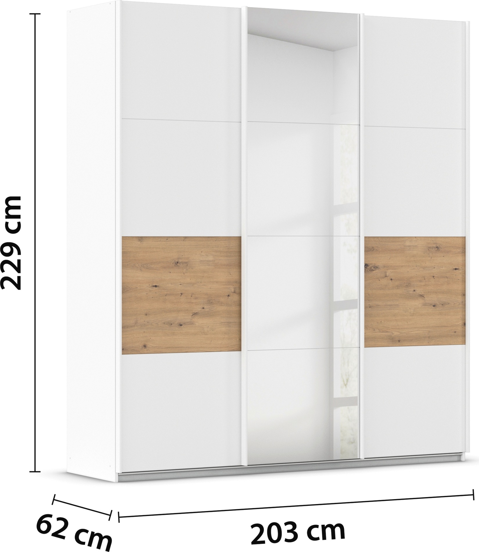 rauch Schwebetürenschrank »Kleiderschrank Schrank Garderobe CORTONA«, inkl. Inneneinteilung, 2 Stoffboxen und zusätzlichen Einlegeböden