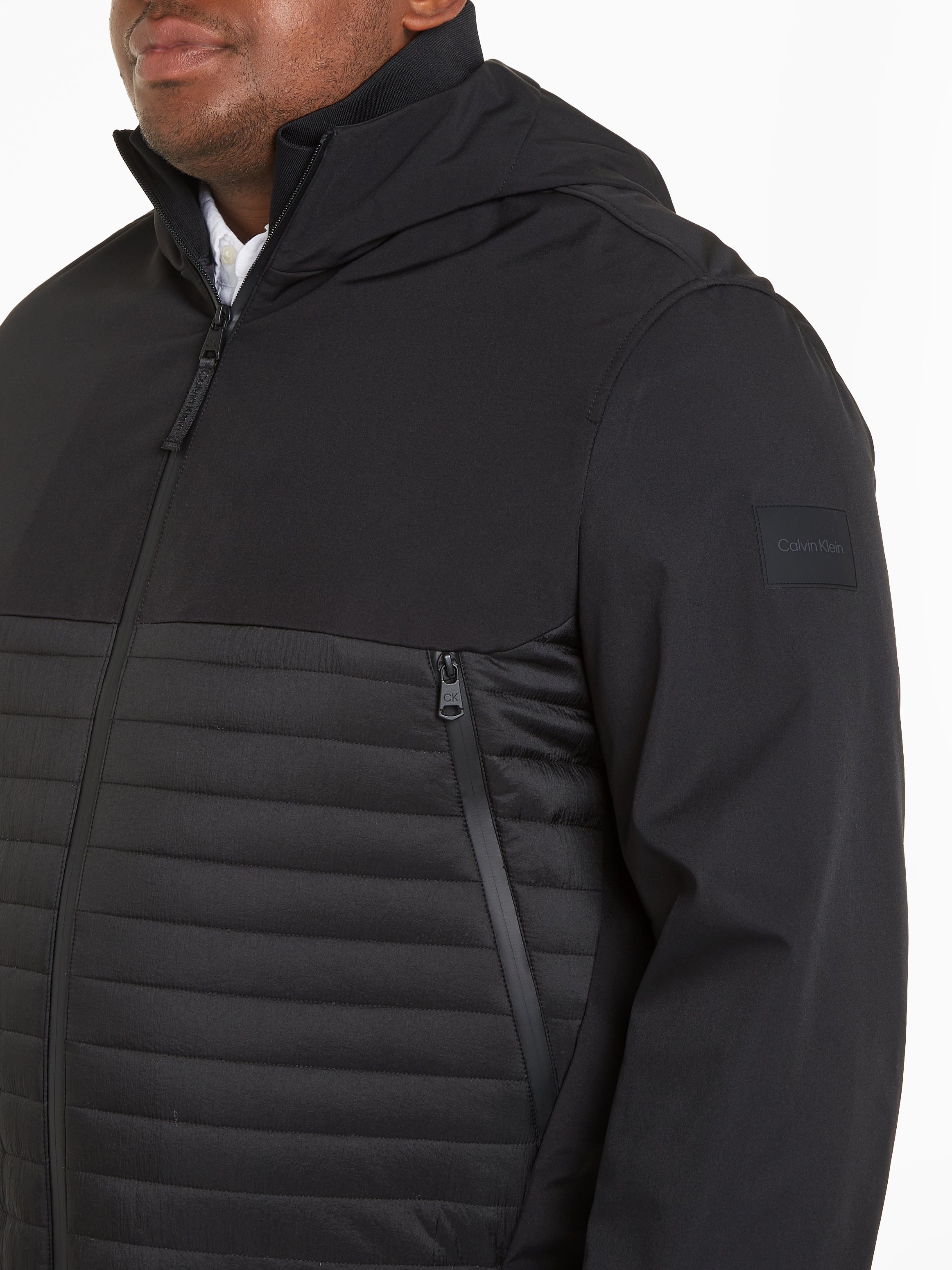 Calvin Klein Big&Tall Outdoorjacke »BT_QUILTED MIX MEDIA JACKET HOOD«, mit Kapuze