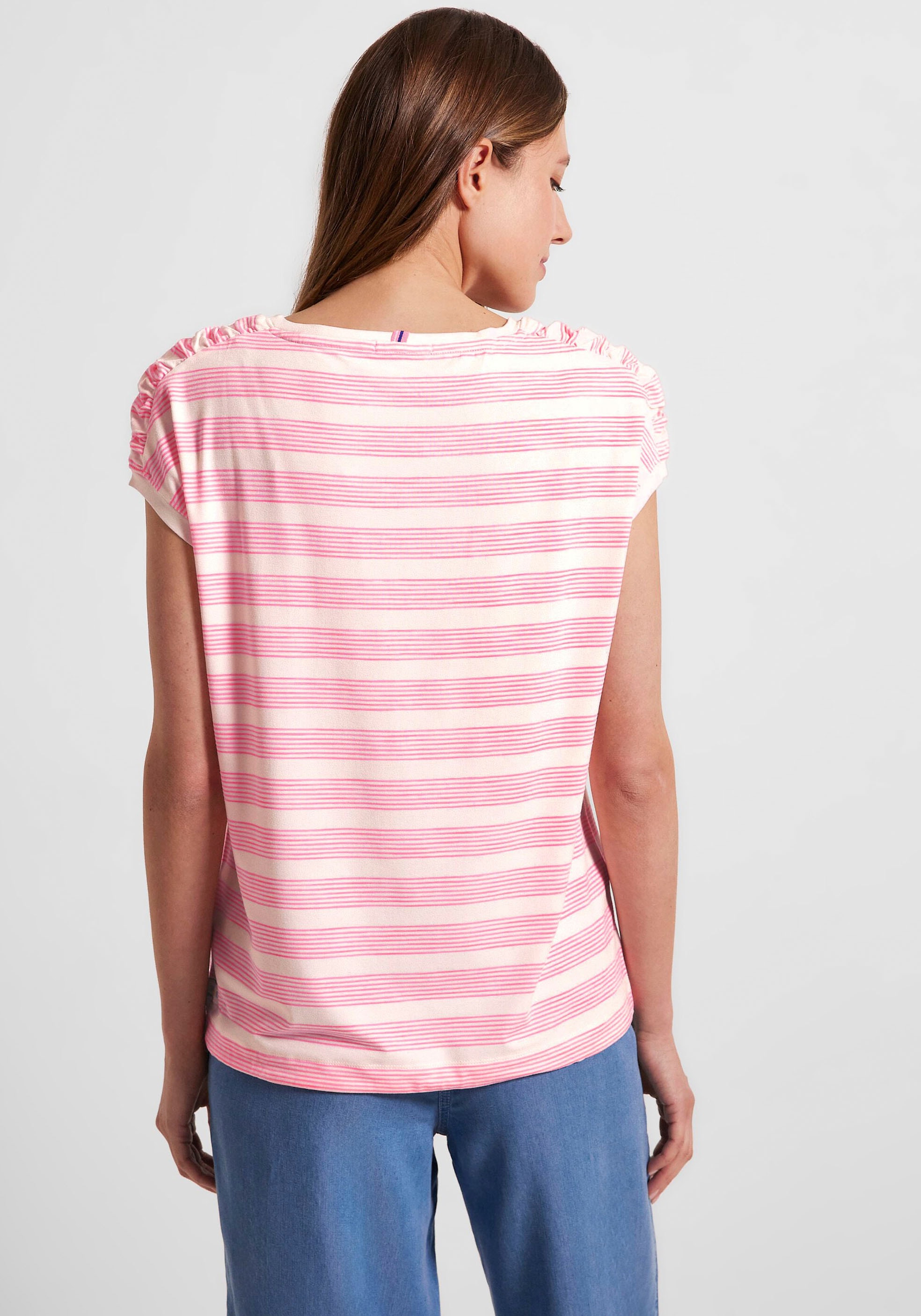 Cecil T-Shirt, mit gerafften Schultern im OTTO Online Shop