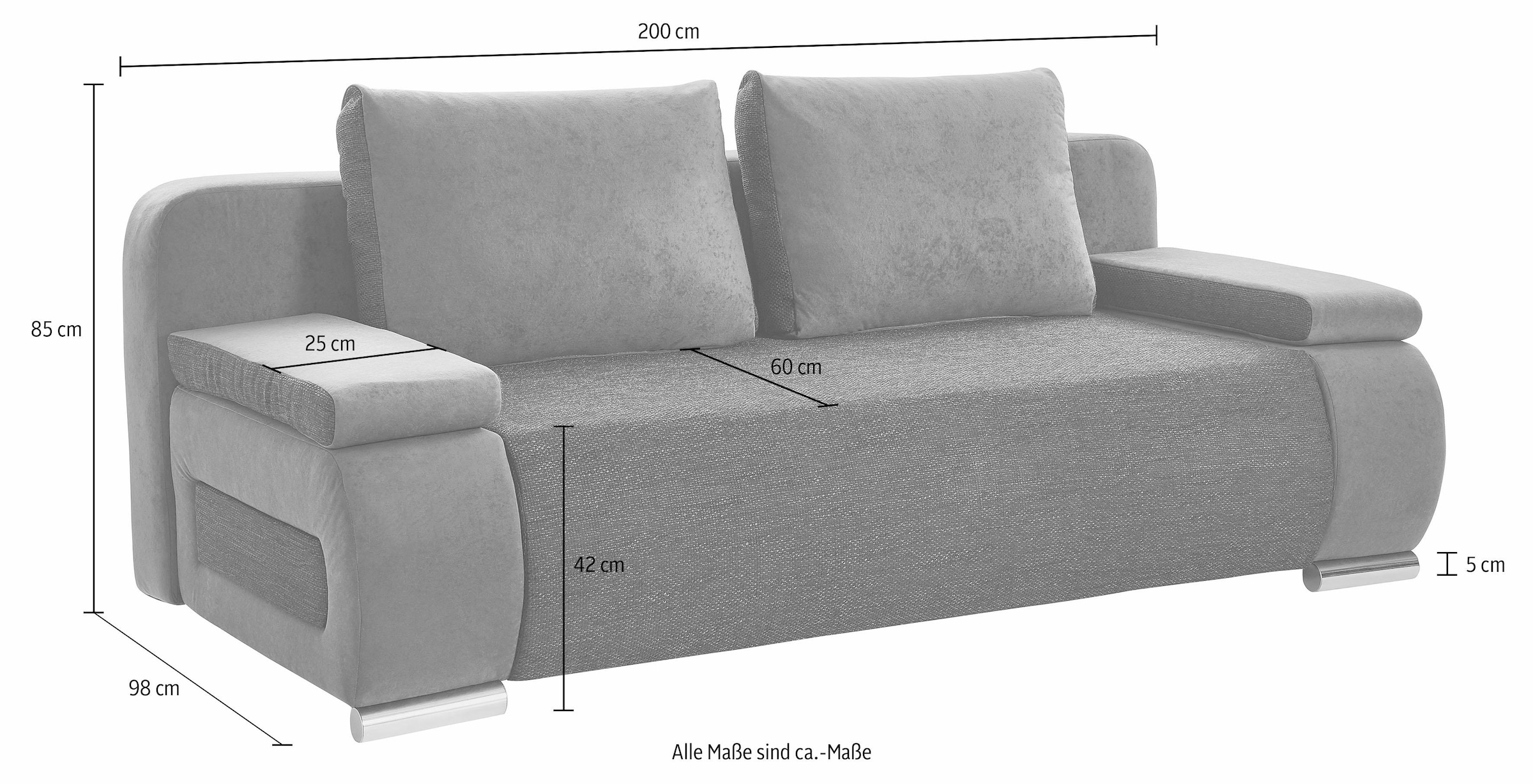 COLLECTION AB Schlafsofa »Moritz«, mit Bettfunktion und Bettkasten, komfortabler Federkern