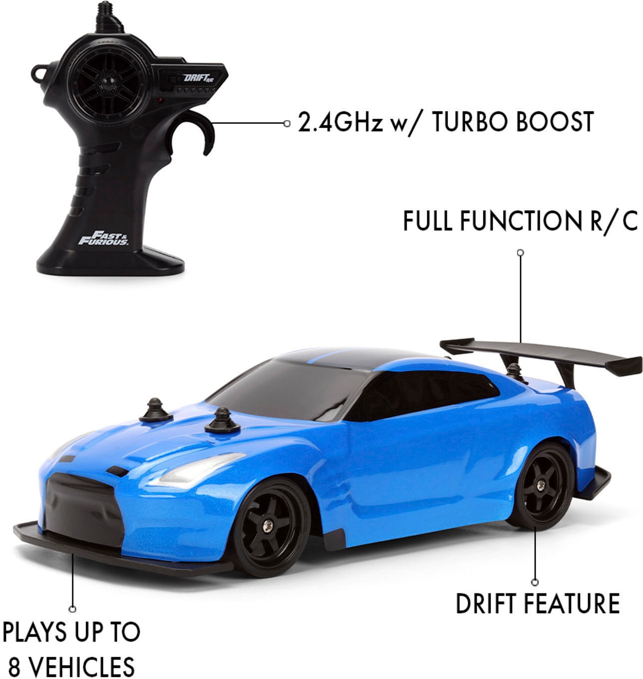JADA RC-Auto »RC Fast&Furious Drift 2009 Nissan 1:24« mit Turbo