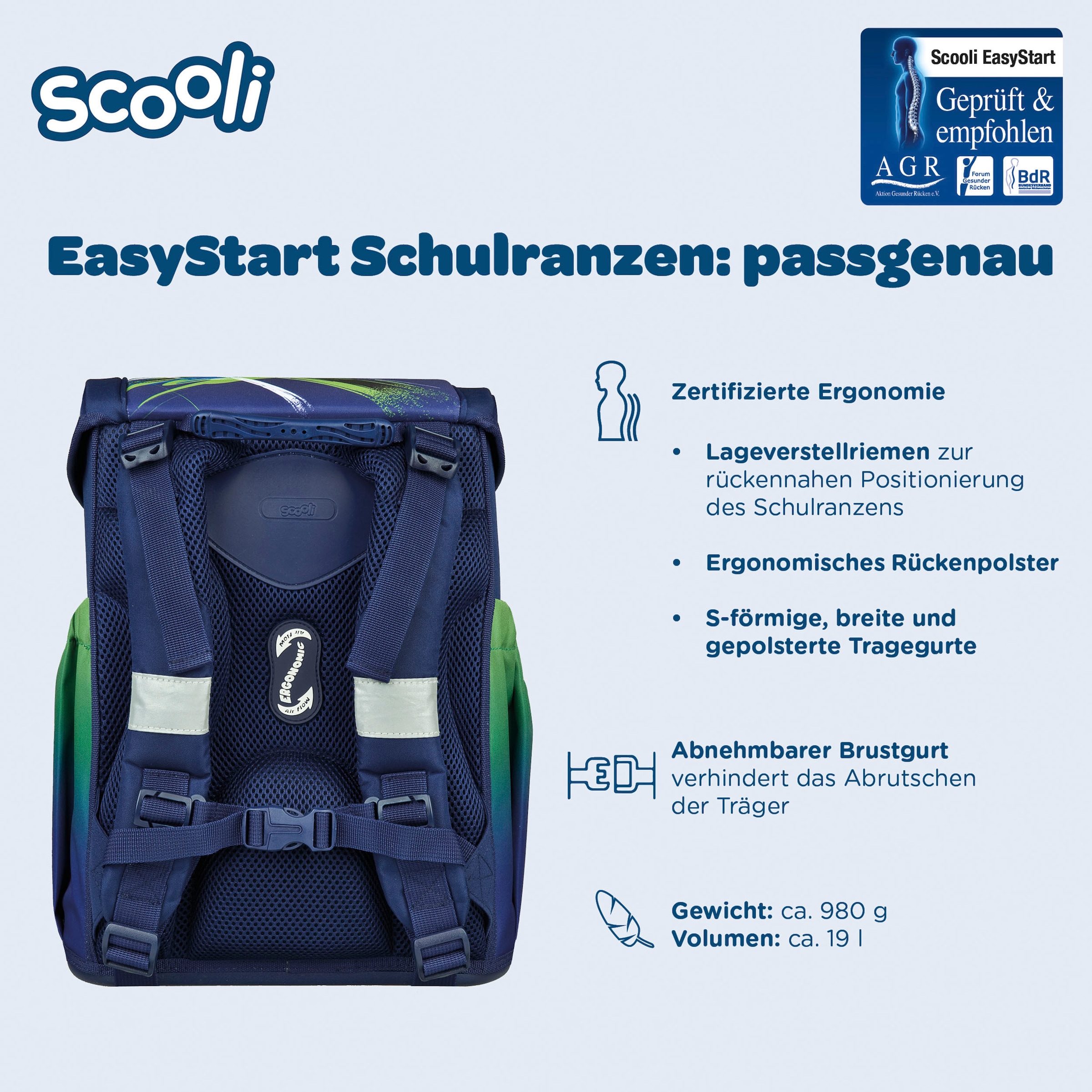 Scooli Schulranzen »Easy Start« Reflektoren