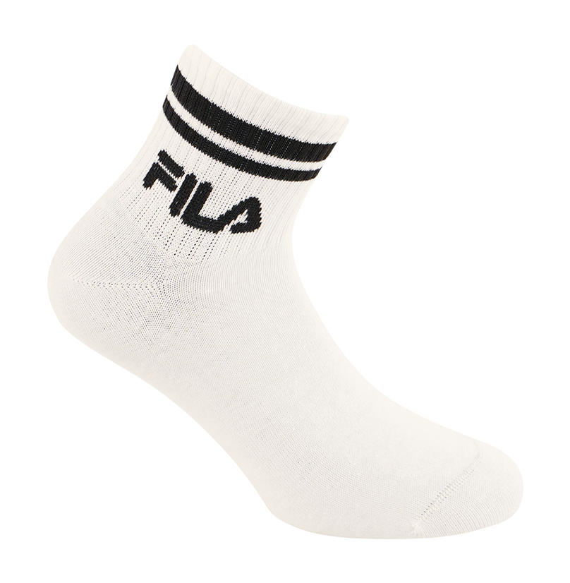 Fila Kurzsocken 3 Paar tlg. Cotton-Mix, Unisex, Kontraststreifen