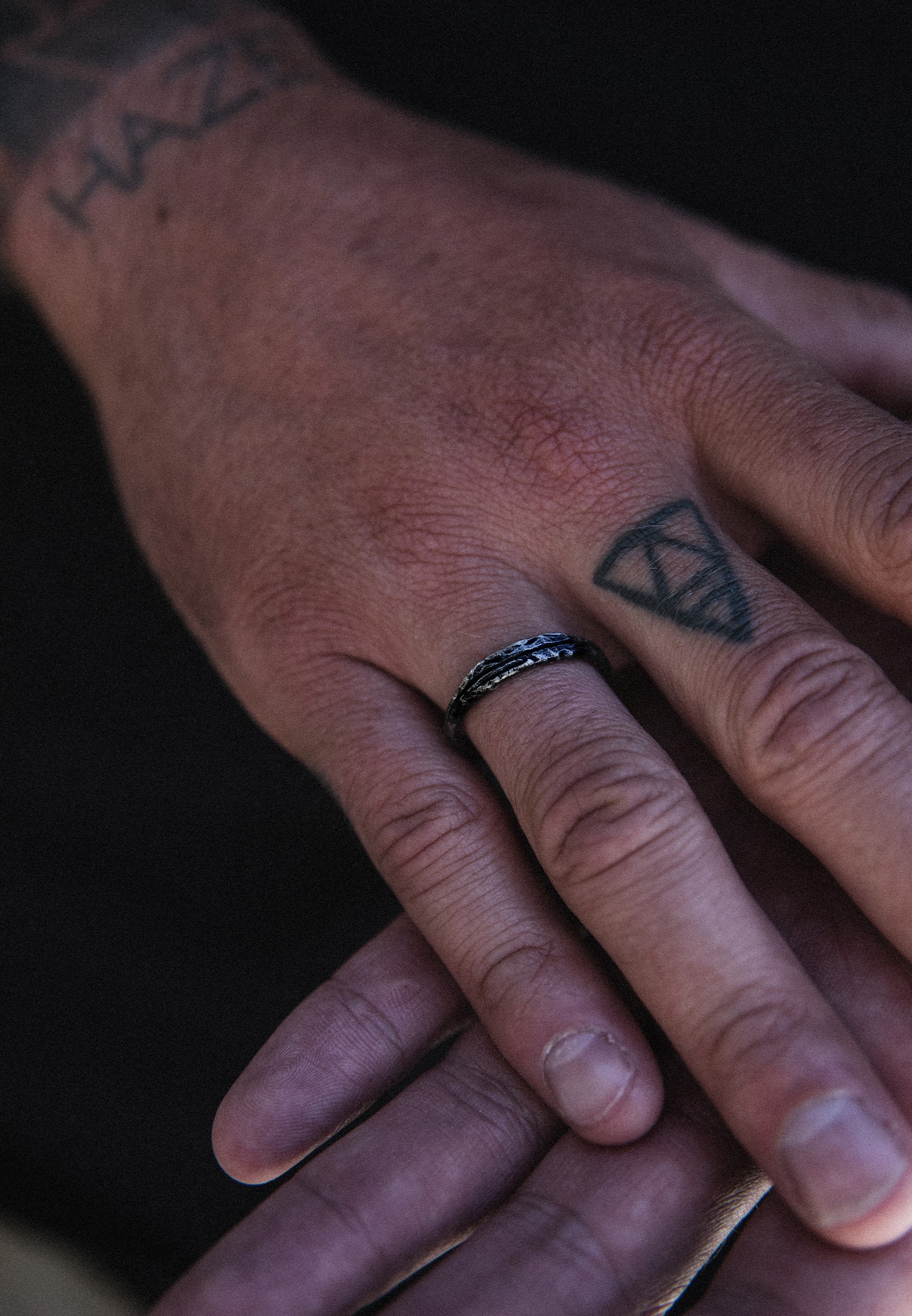 HAZE & GLORY Silberring »Ring Bandring - Slider Dark Finish 925 Silber«