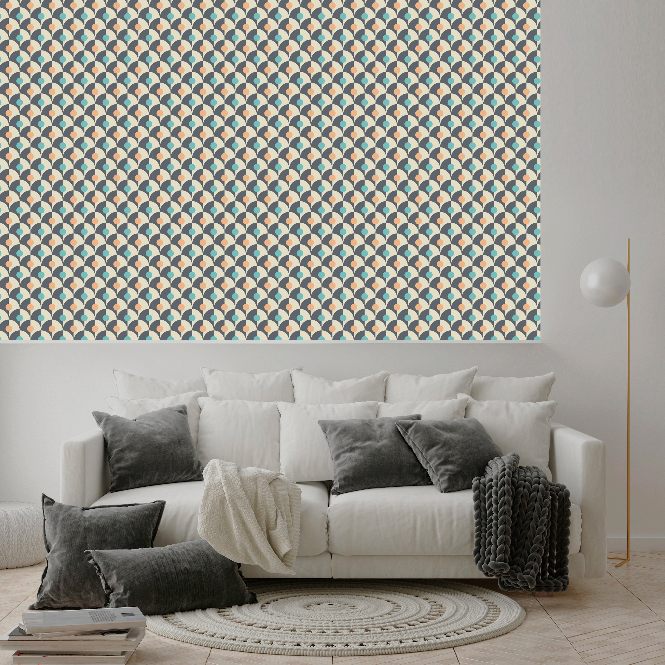 queence Vinyltapete »Liliana«, gemustert-Farbverlauf-bedruckt-abstrakt, 90x250cm, selbstklebend, kinderleichte Anbringung, Sticker