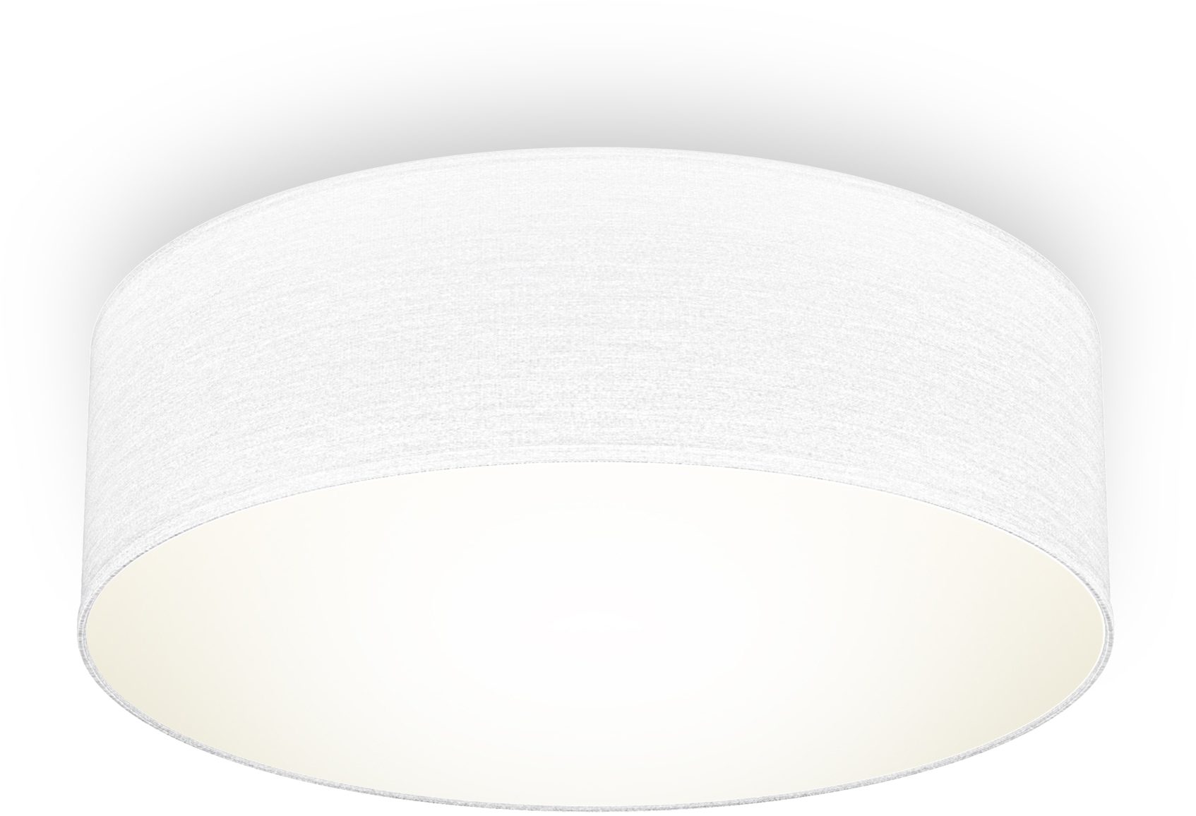 B.K.Licht Deckenleuchte, 1 flammig, Leuchtmittel E27 | ohne Leuchtmittel, Deckenlampe, Textilschirm, Wohnzimmer, Schlafzimmer, weiß, E27